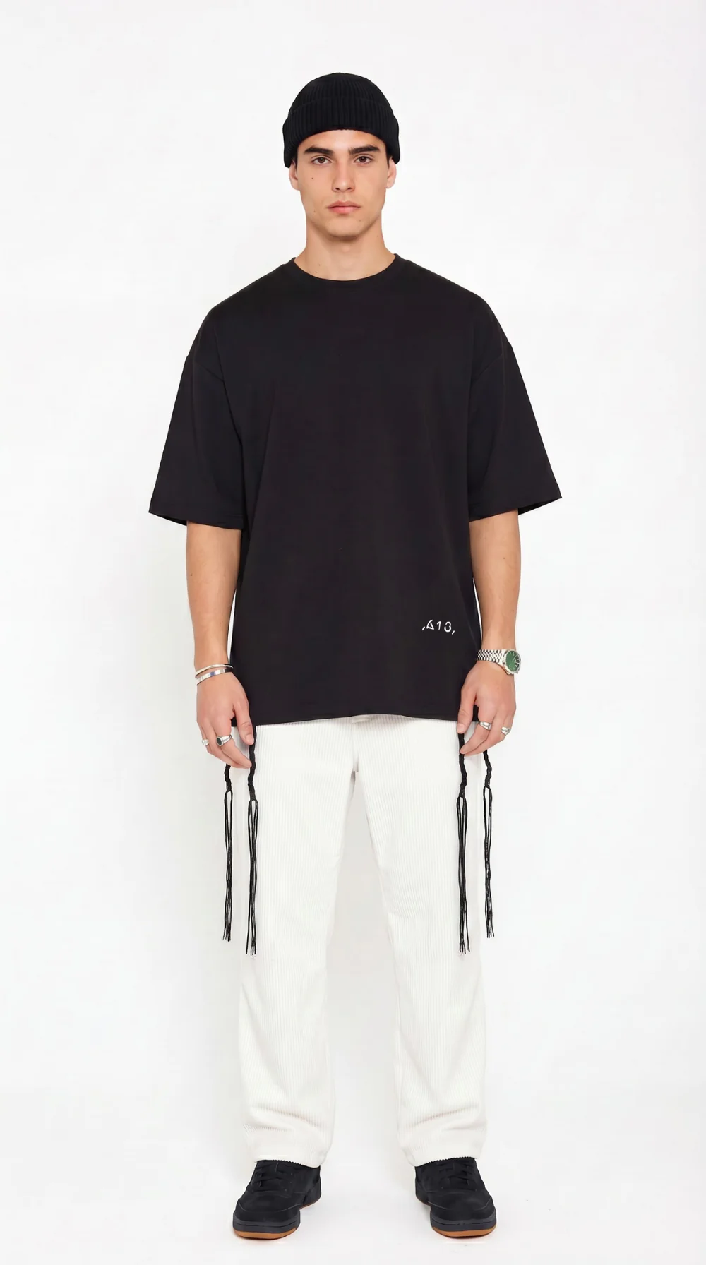 613 - Oversized T-Shirt with Tzitzit - Image 2