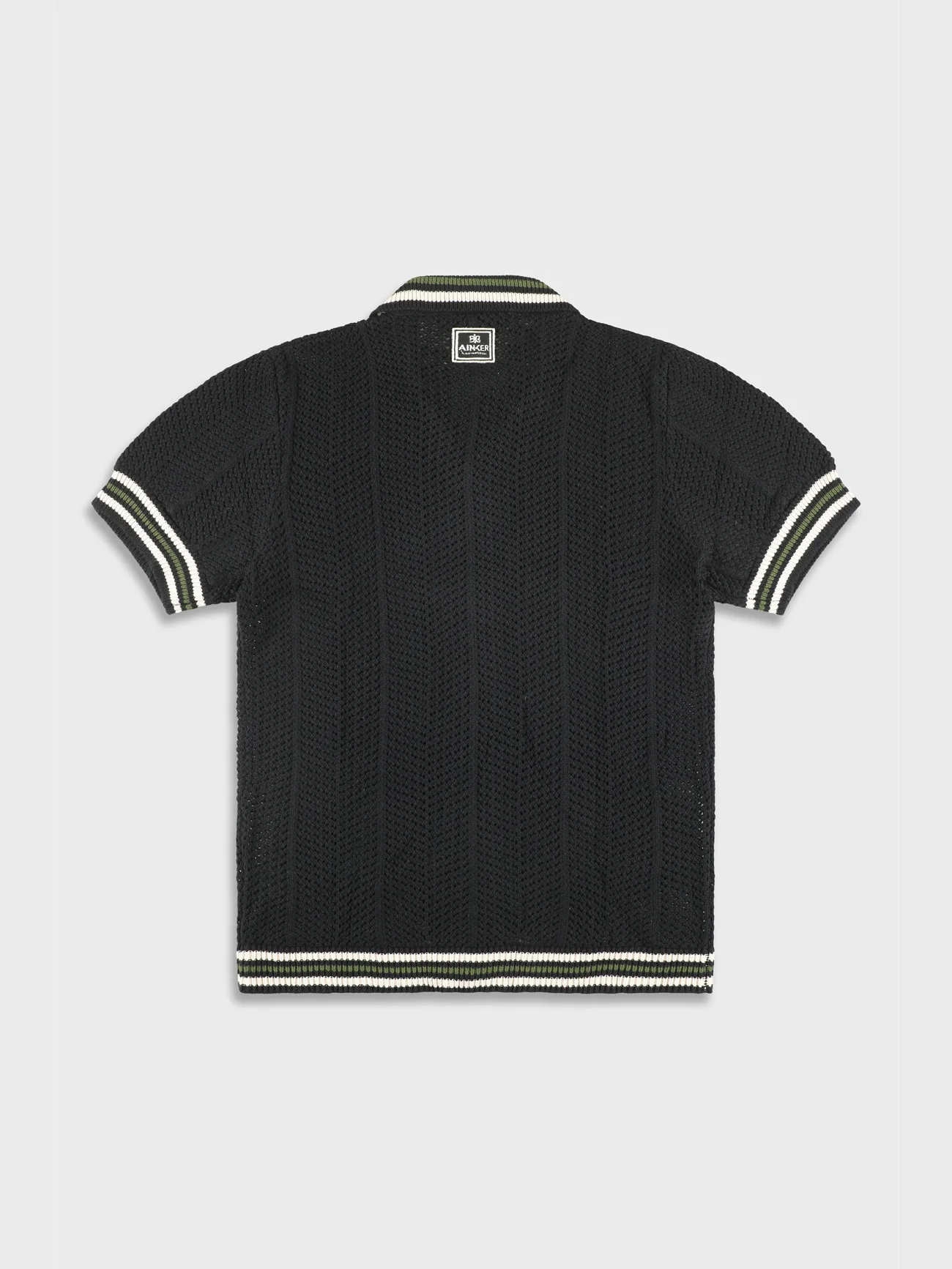 Ainker 802 Black Knit Button Shirt - Image 2