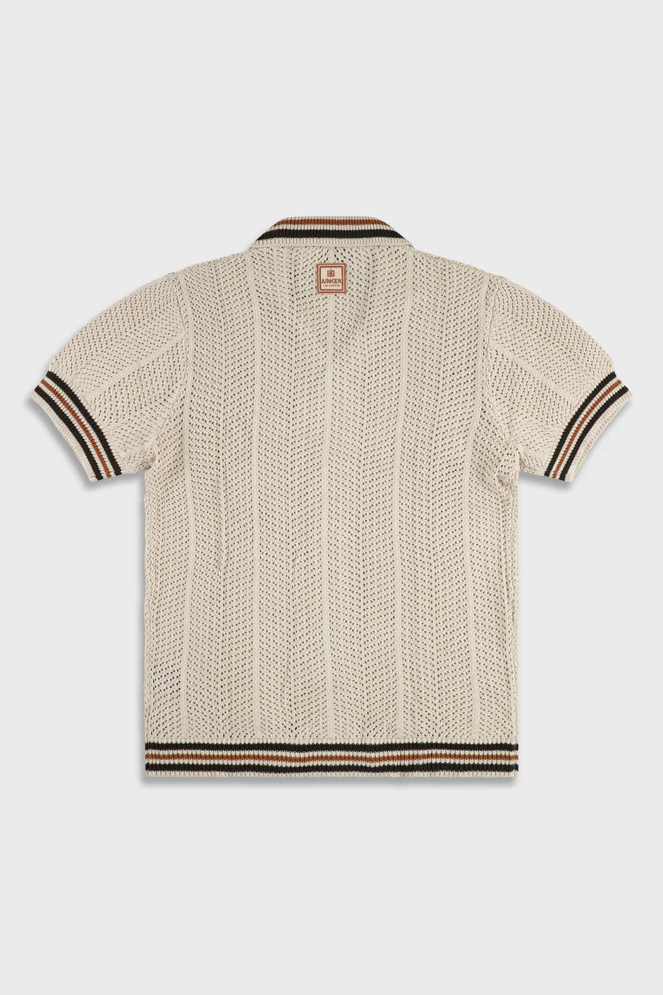 Ainker 802 Mocha Knit Button Shirt - Image 2