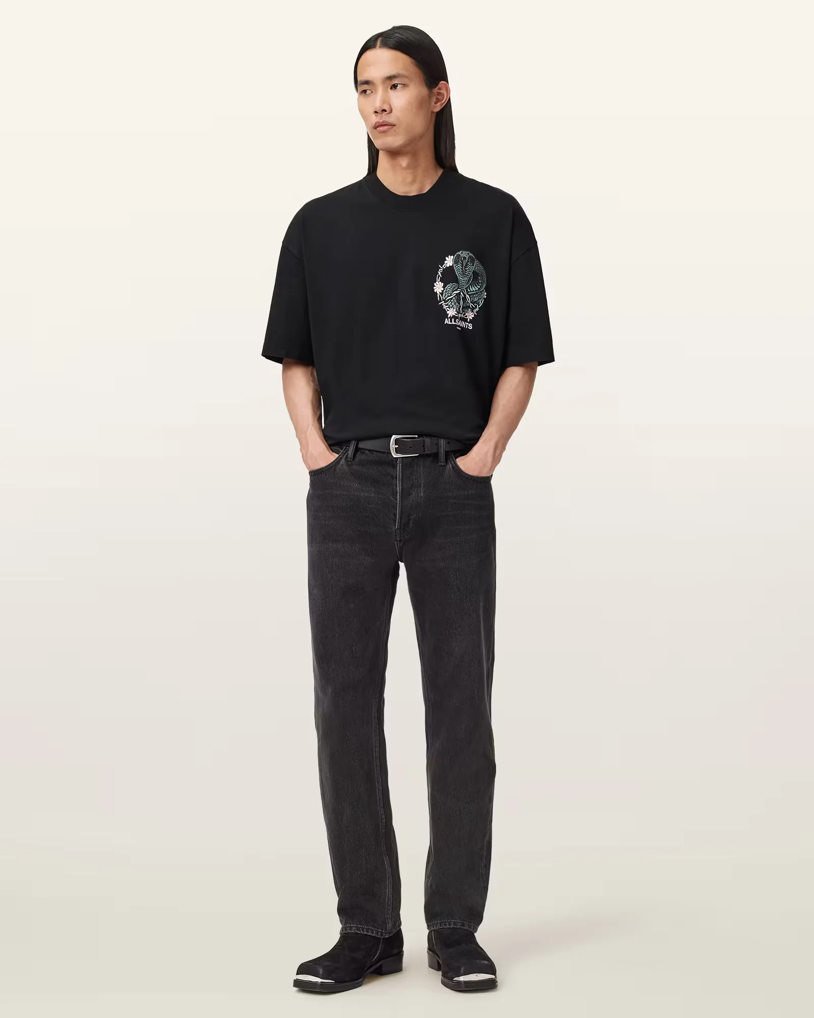 ALLSAINTS Snakebite Black T-Shirt M032PD-162 - Image 6