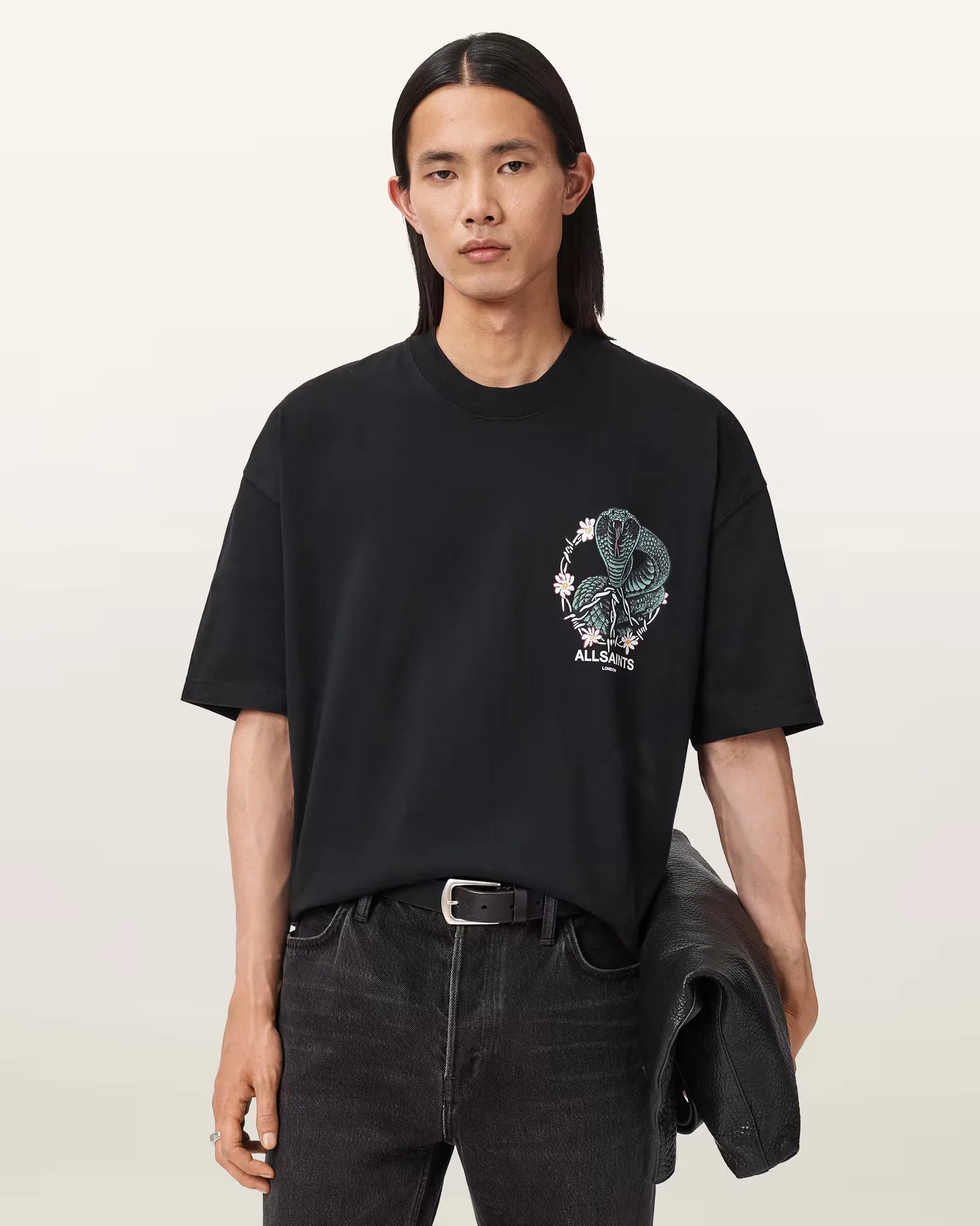 ALLSAINTS Snakebite Black T-Shirt M032PD-162 - Image 8