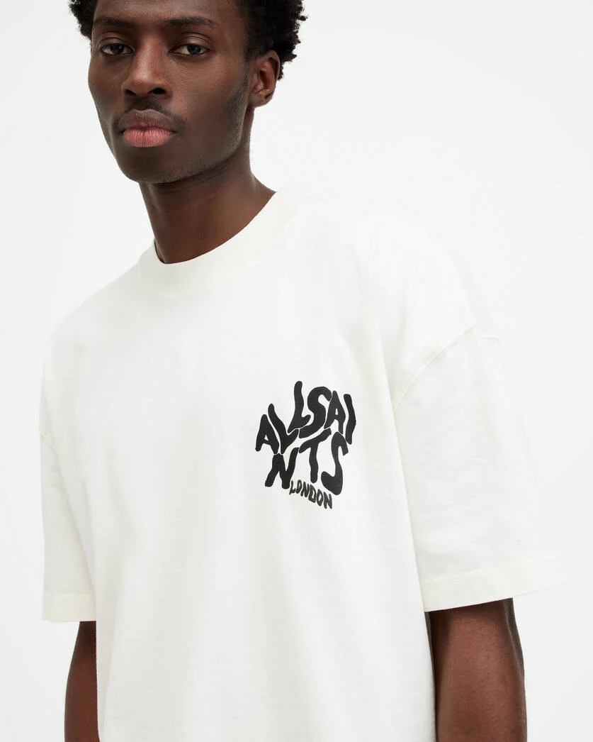 Allsaints Orlando Ashen White T-Shirt M066PC-7266 - Image 5