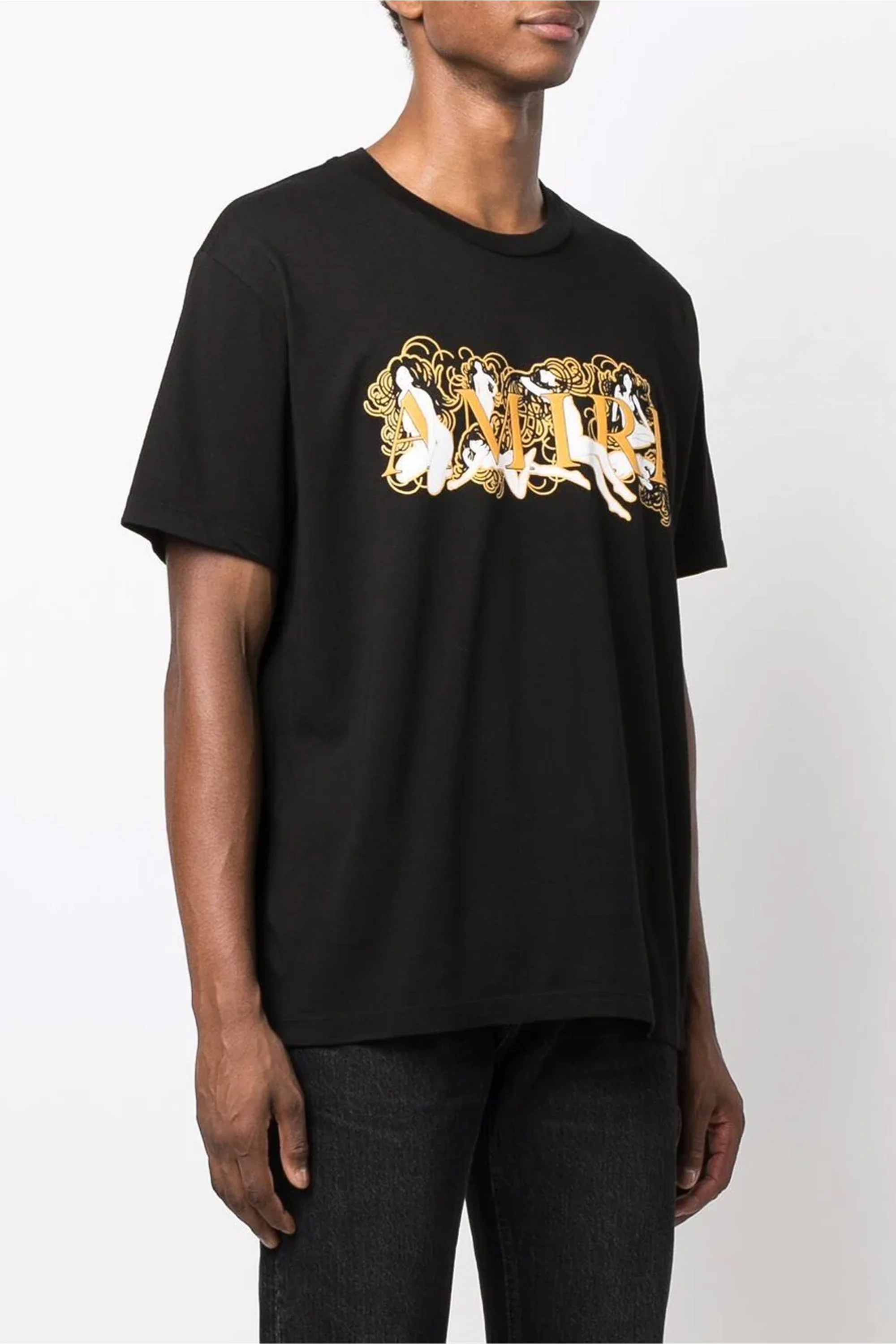 Amiri Ladies-print cotton T-shirt Black - Image 3