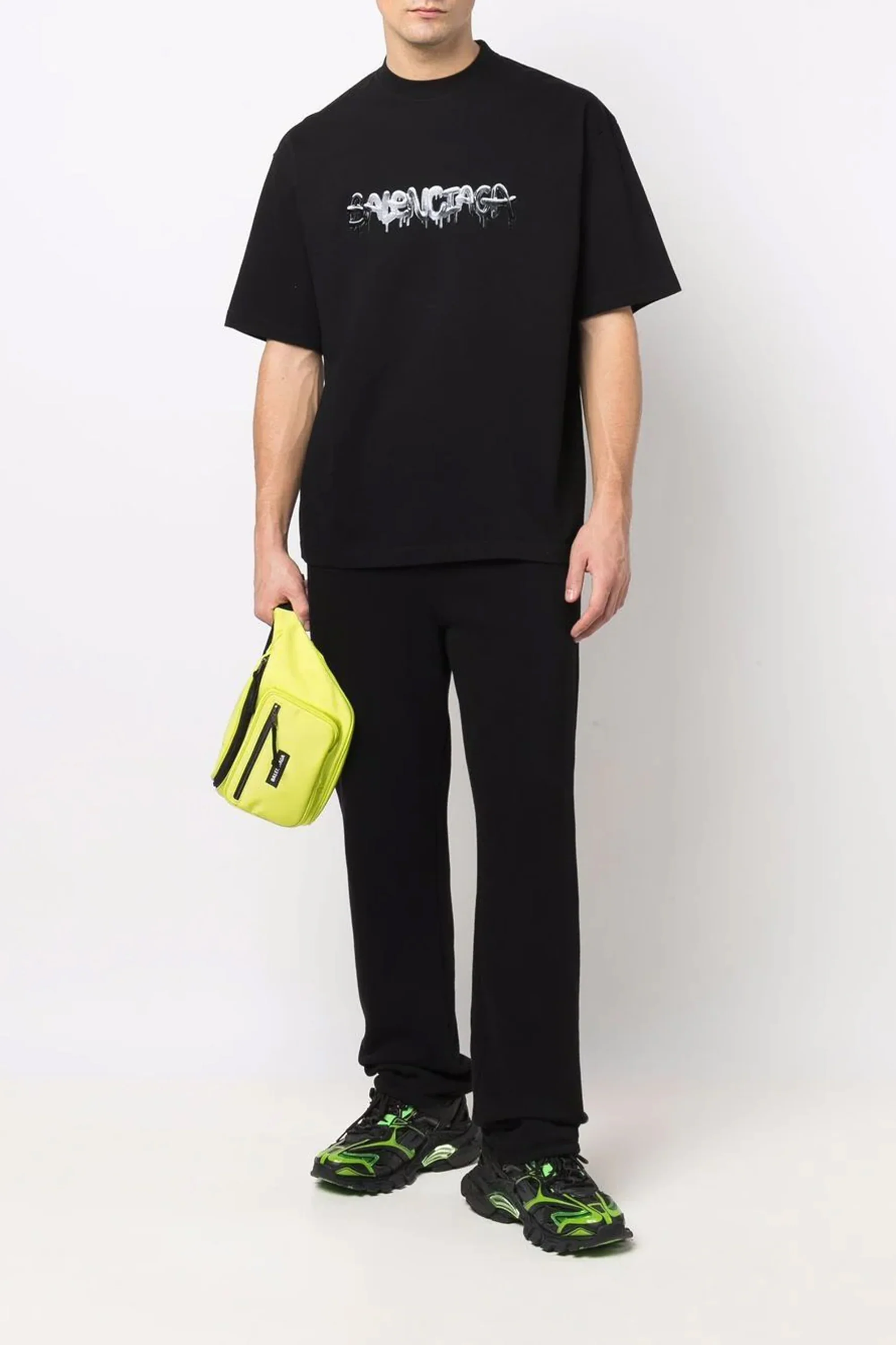 Balenciaga black graffiti-print cotton T-shirt - Image 5