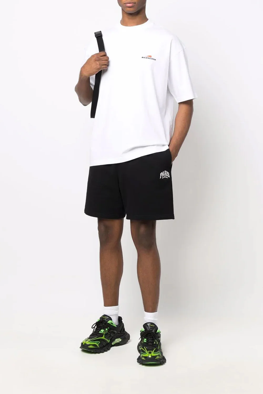 Balenciaga flared cotton track shorts - Image 3