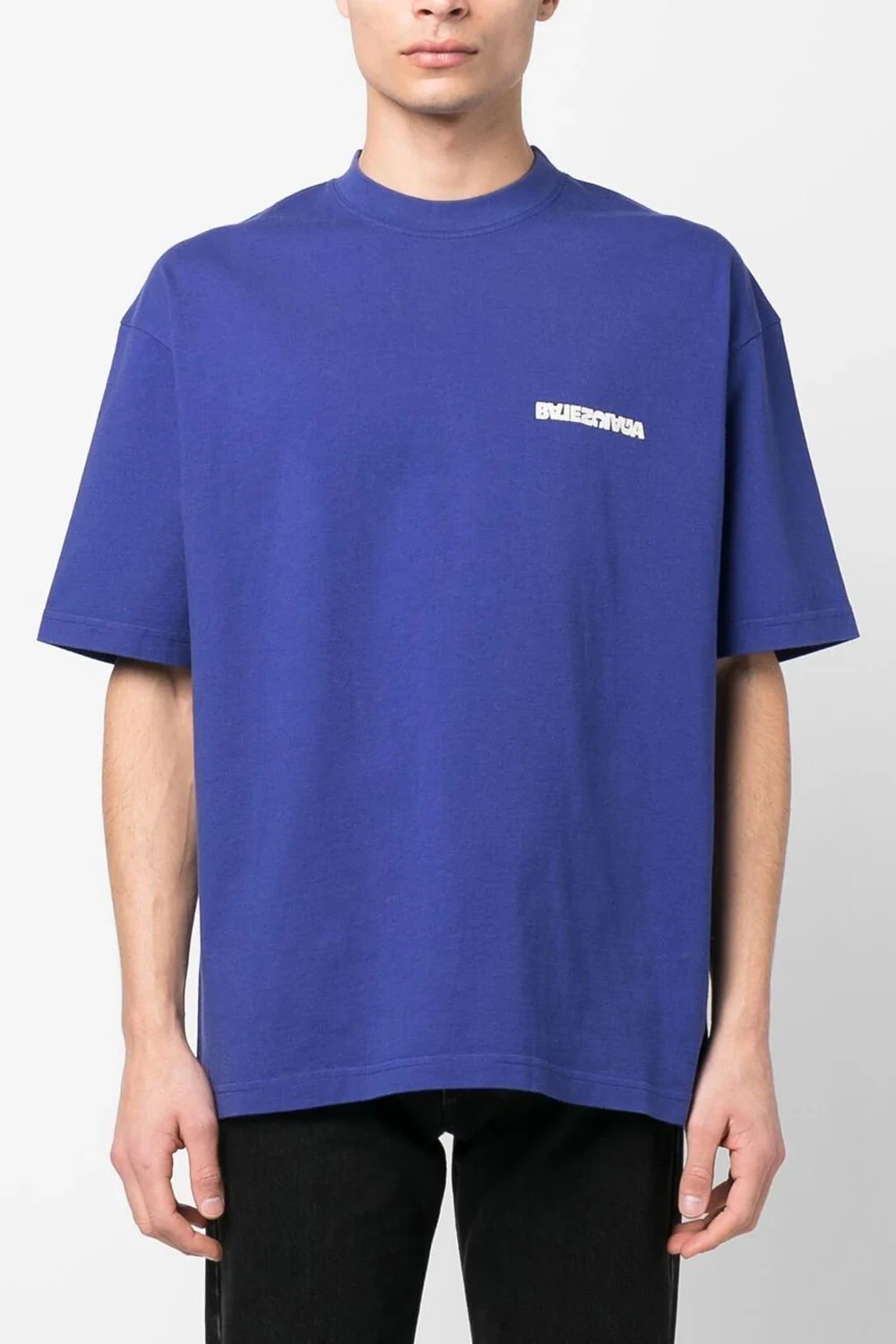 Balenciaga Logo-Embroidered Crew-Neck T-Shirt - Image 3