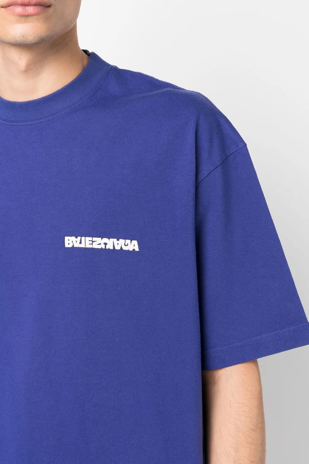 Balenciaga Logo-Embroidered Crew-Neck T-Shirt - Image 4