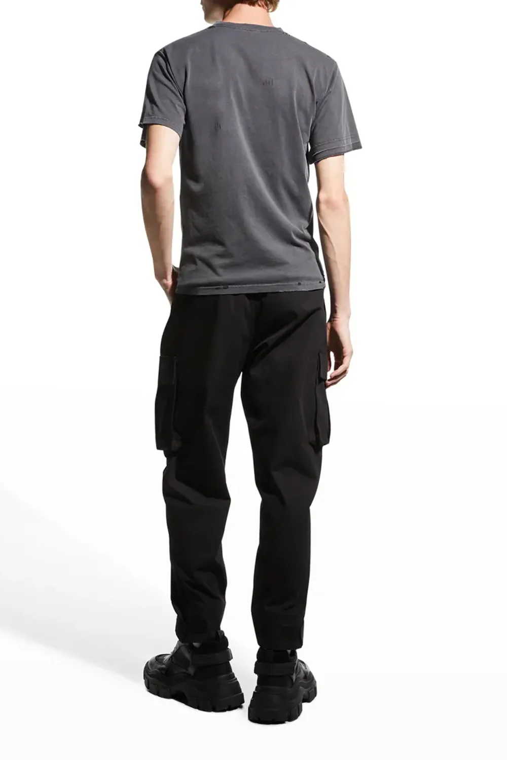 Balenciaga logo print distressed-finish T-shirt - Image 4