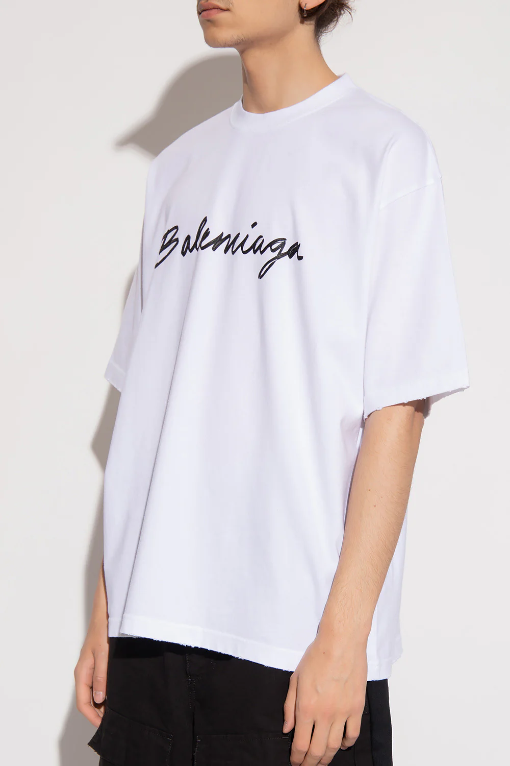 Balenciaga logo print distressed-finish T-shirt - Image 2