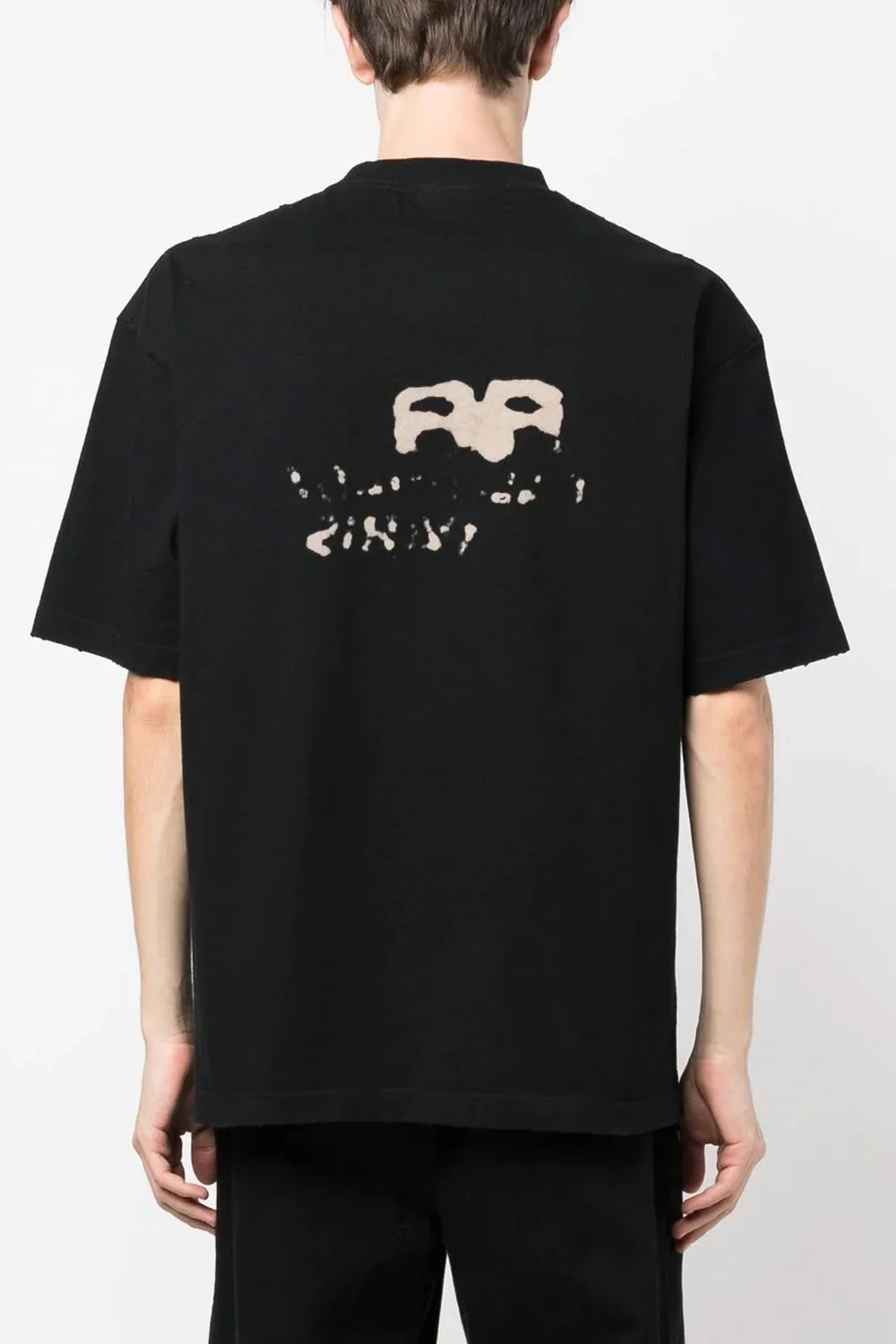 Balenciaga logo-print short-sleeve black T-shirt - Image 3