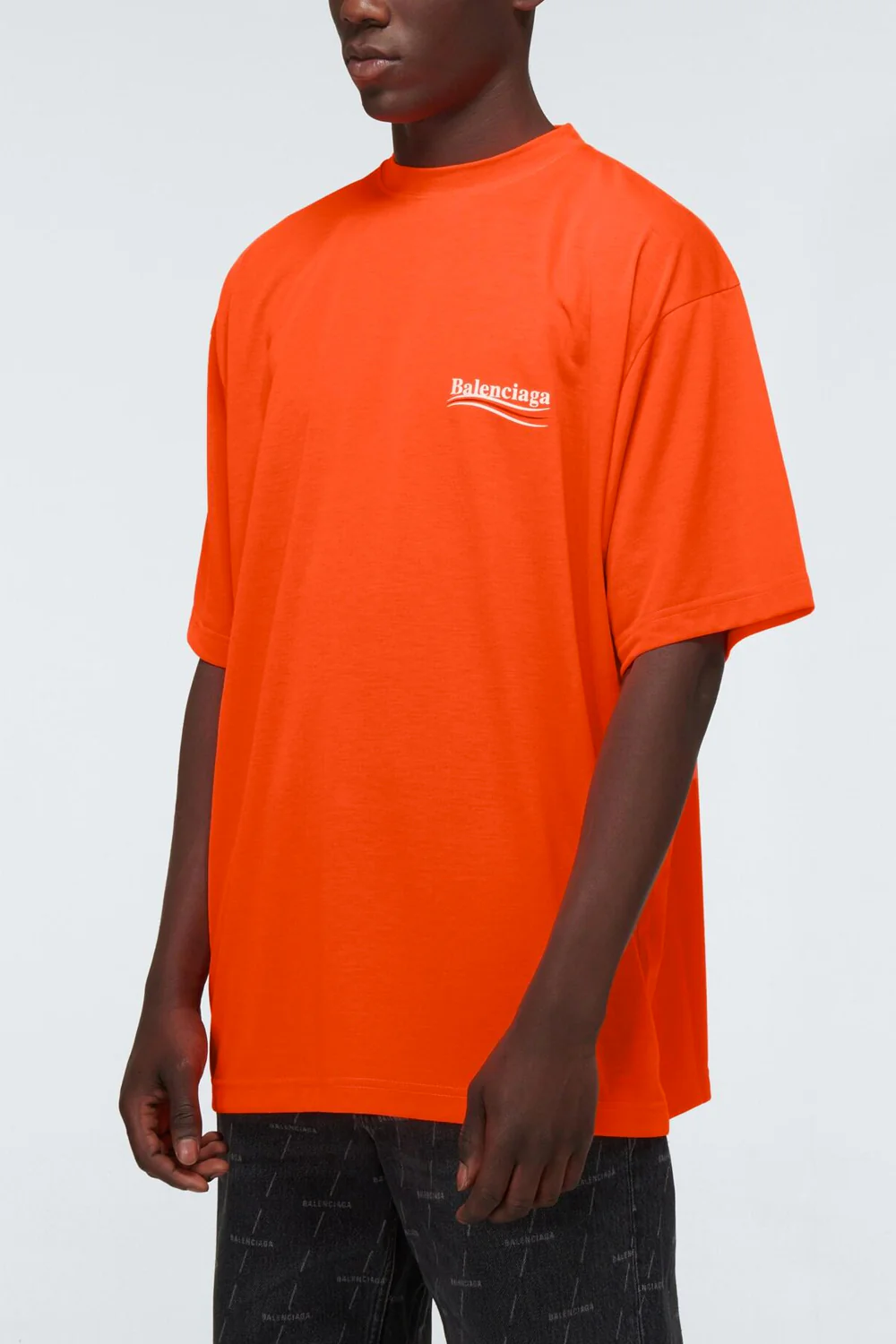 Balenciaga Men's Orange Political Campaign Large-fit T-shirt - Image 4