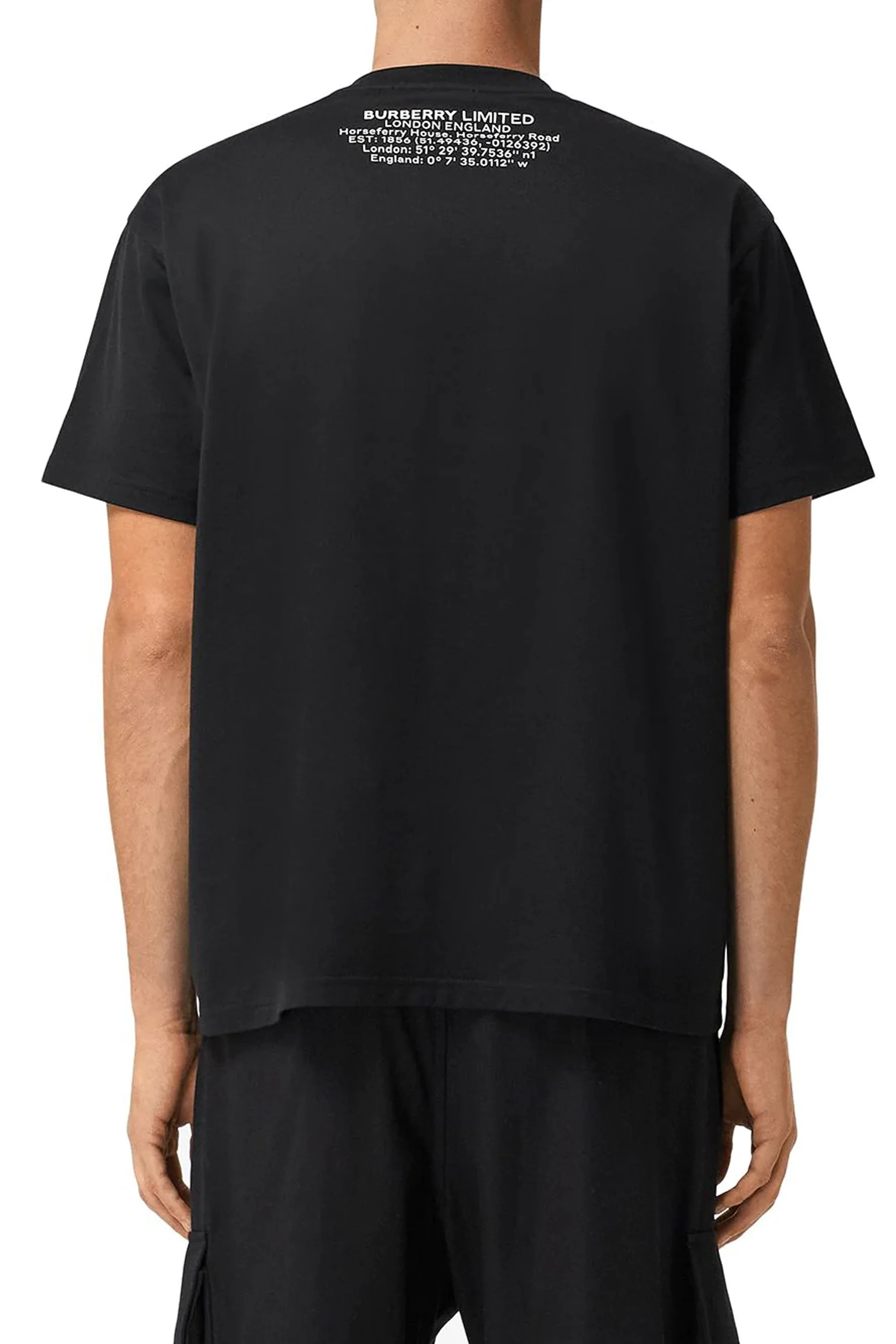 Burberry Black Oversized Orange Logo T-Shirt - Image 3