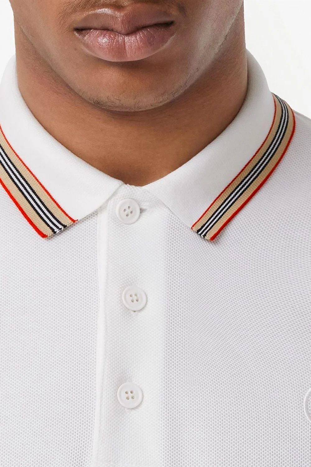Burberry Icon Stripe cotton polo shirt white - Image 3