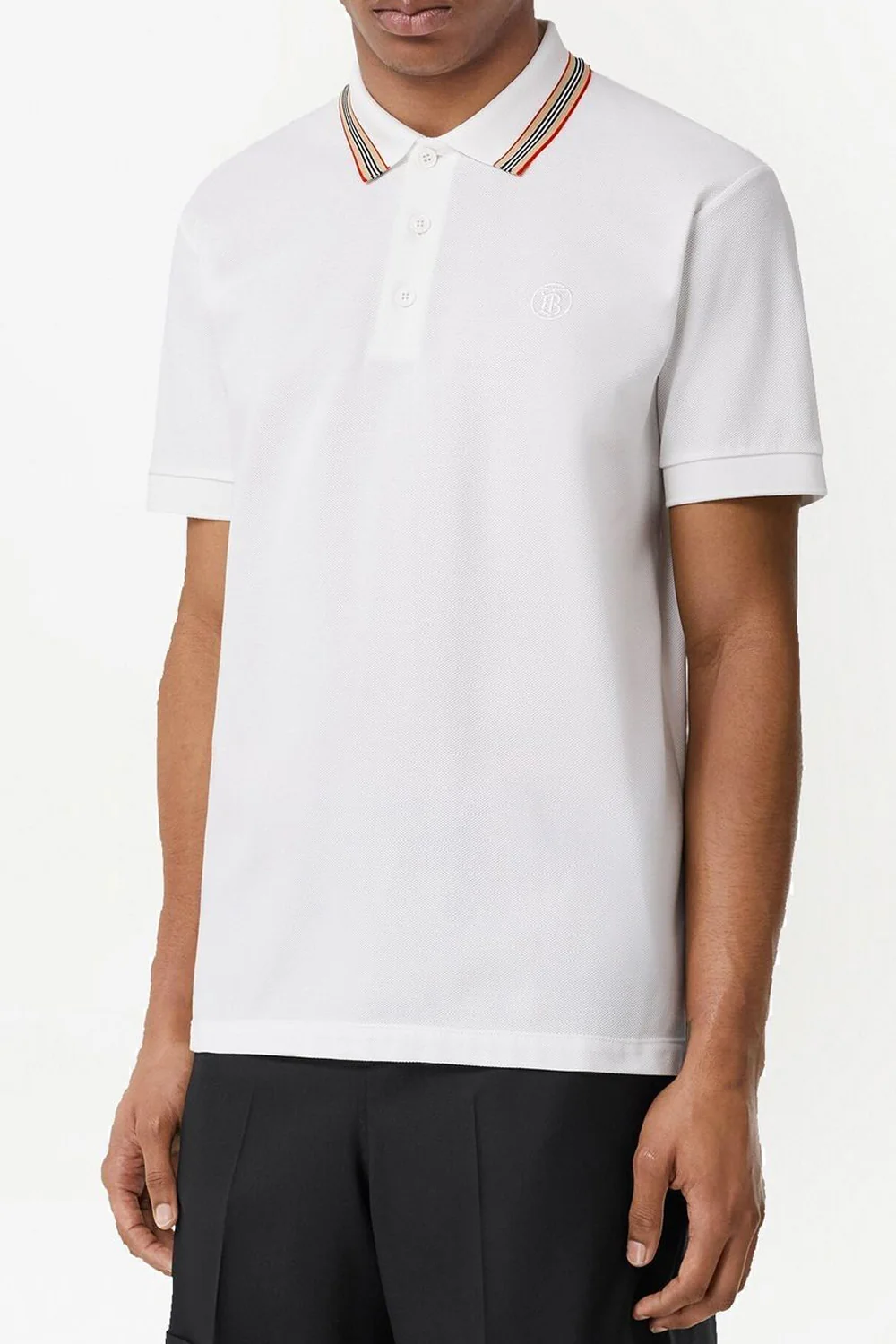 Burberry Icon Stripe cotton polo shirt white - Image 4