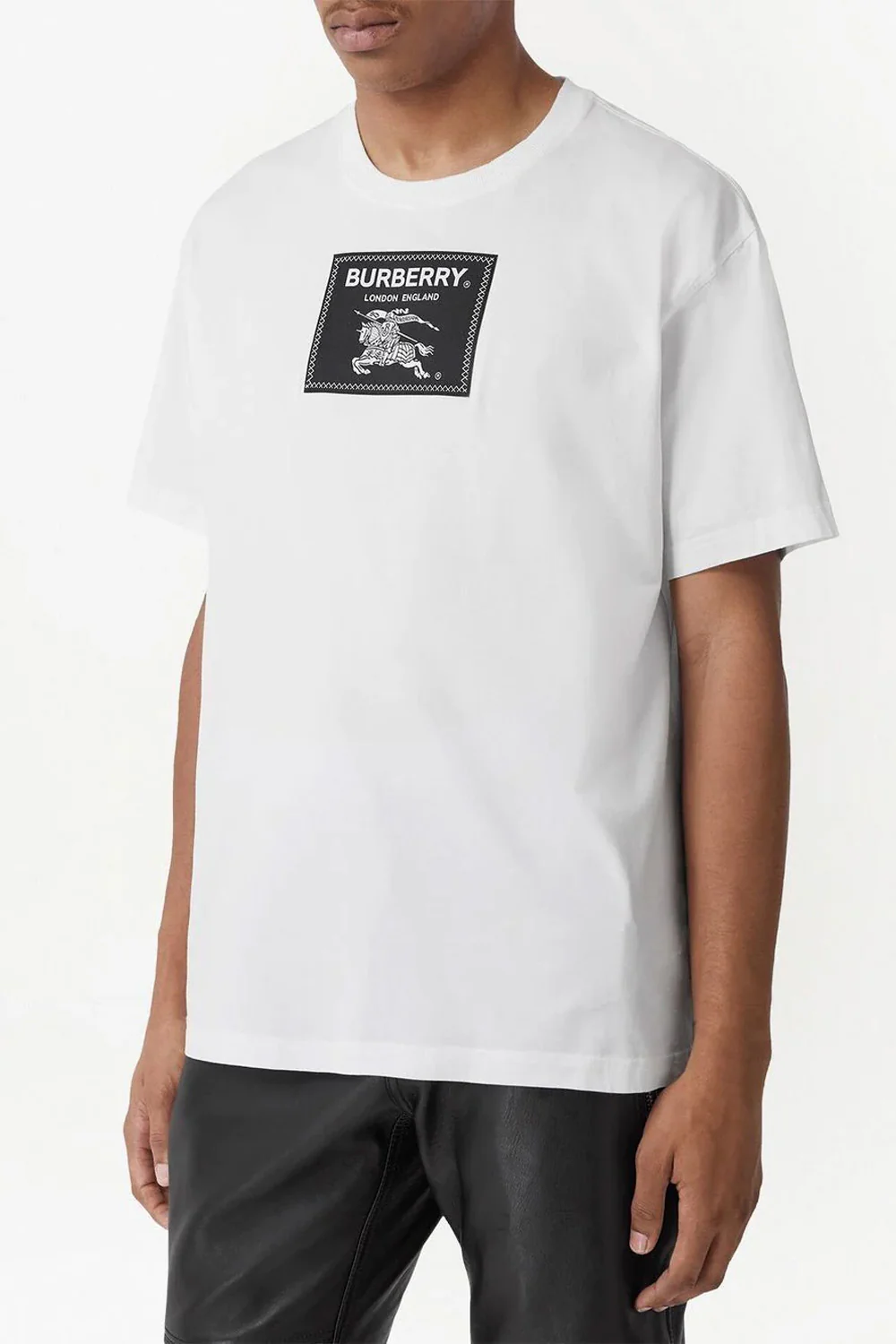 Burberry logo-patch cotton T-shirt white - Image 2