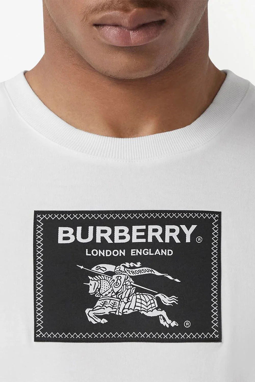 Burberry logo-patch cotton T-shirt white - Image 3