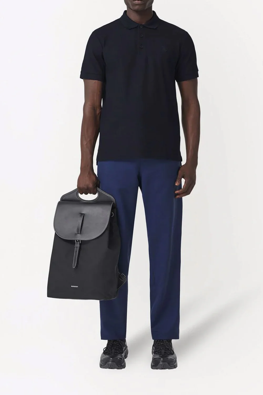 Burberry Monogram motif cotton-piqué polo shirt blue navy - Image 3