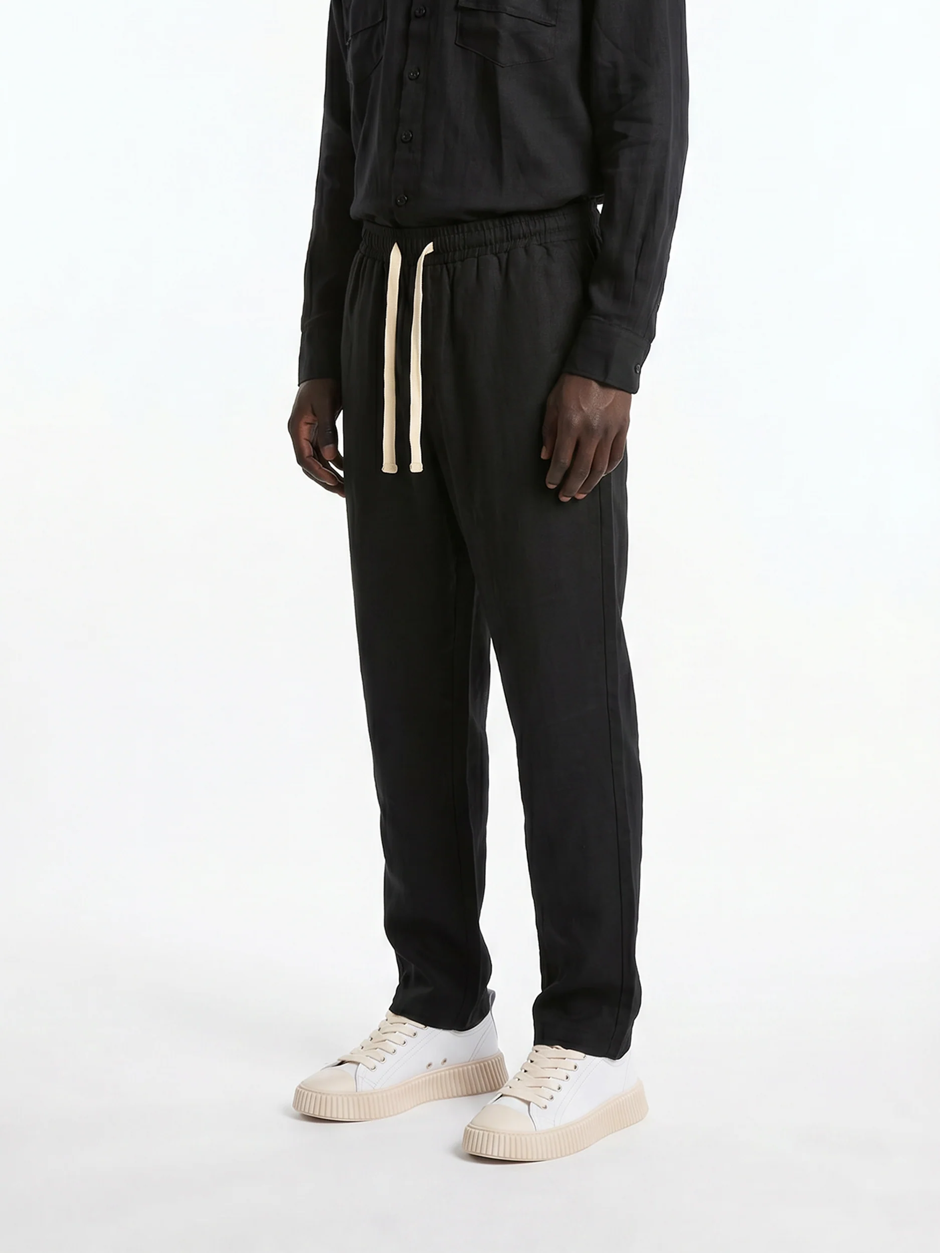 CREW Milano "Corfu" Linen Set Shirt/Pants Black - Image 2