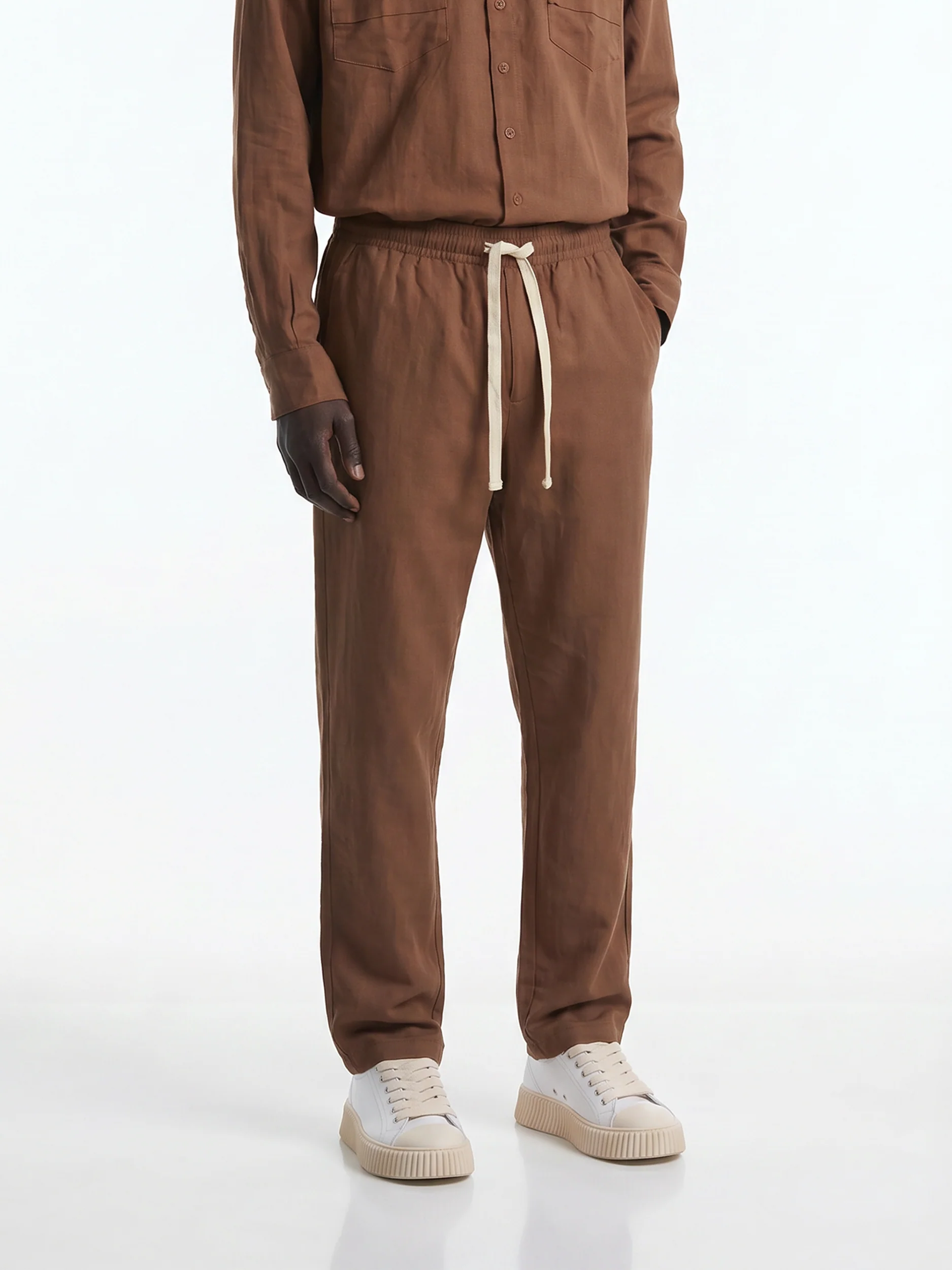 CREW Milano "Corfu" Linen Set Shirt/Pants Brown - Image 2