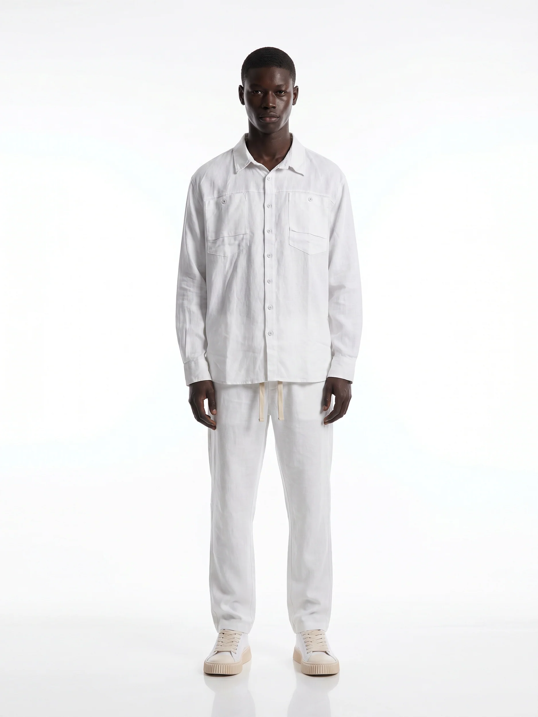 CREW Milano "Corfu" Linen Set Shirt/Pants White