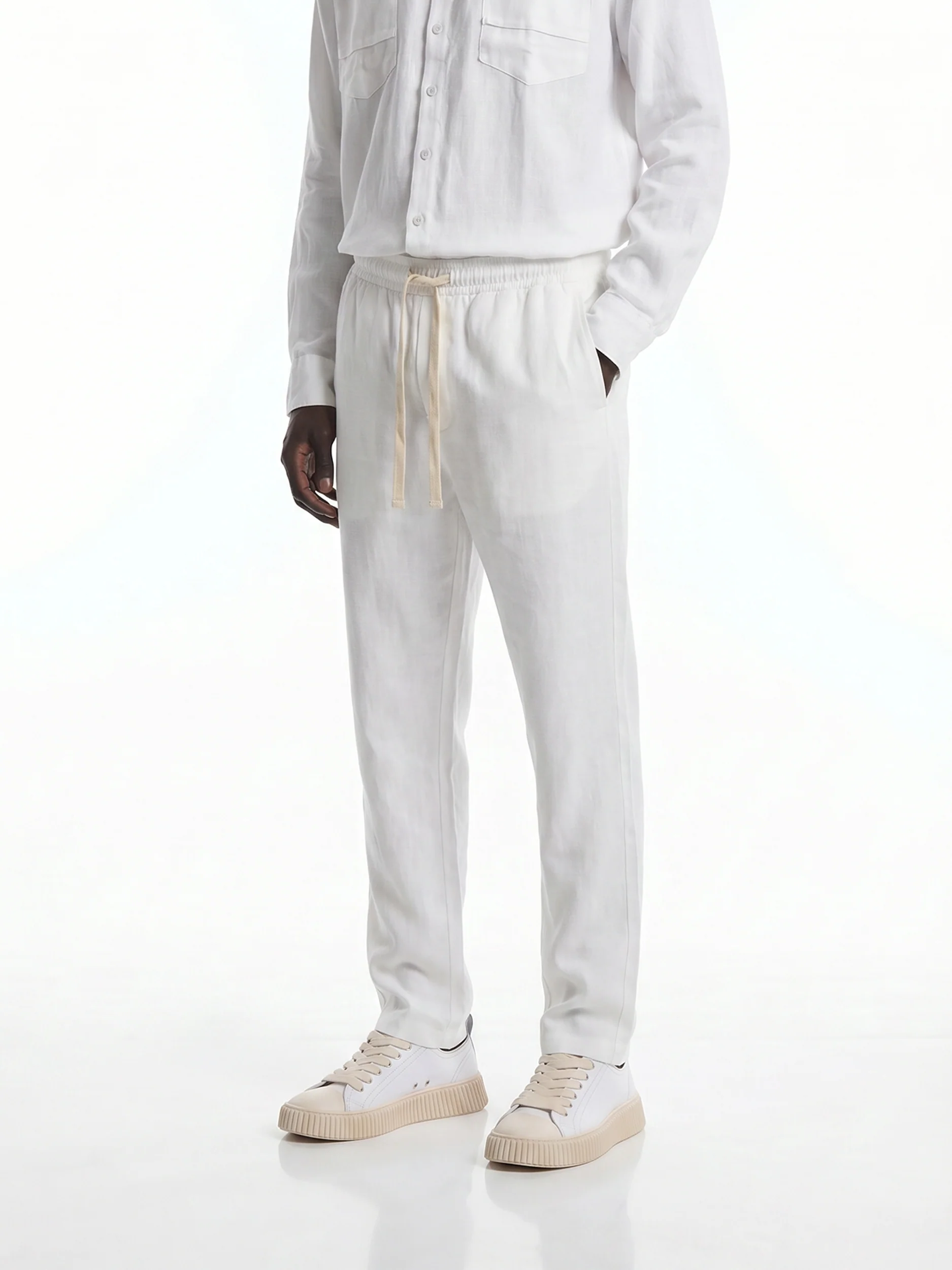 CREW Milano "Corfu" Linen Set Shirt/Pants White - Image 2