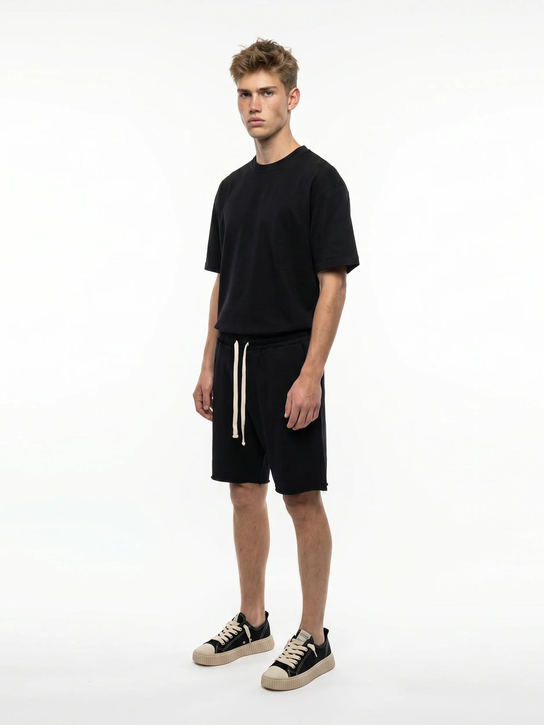 CREW Milano French Terry Set T-Shirt/Pants Black - Image 4