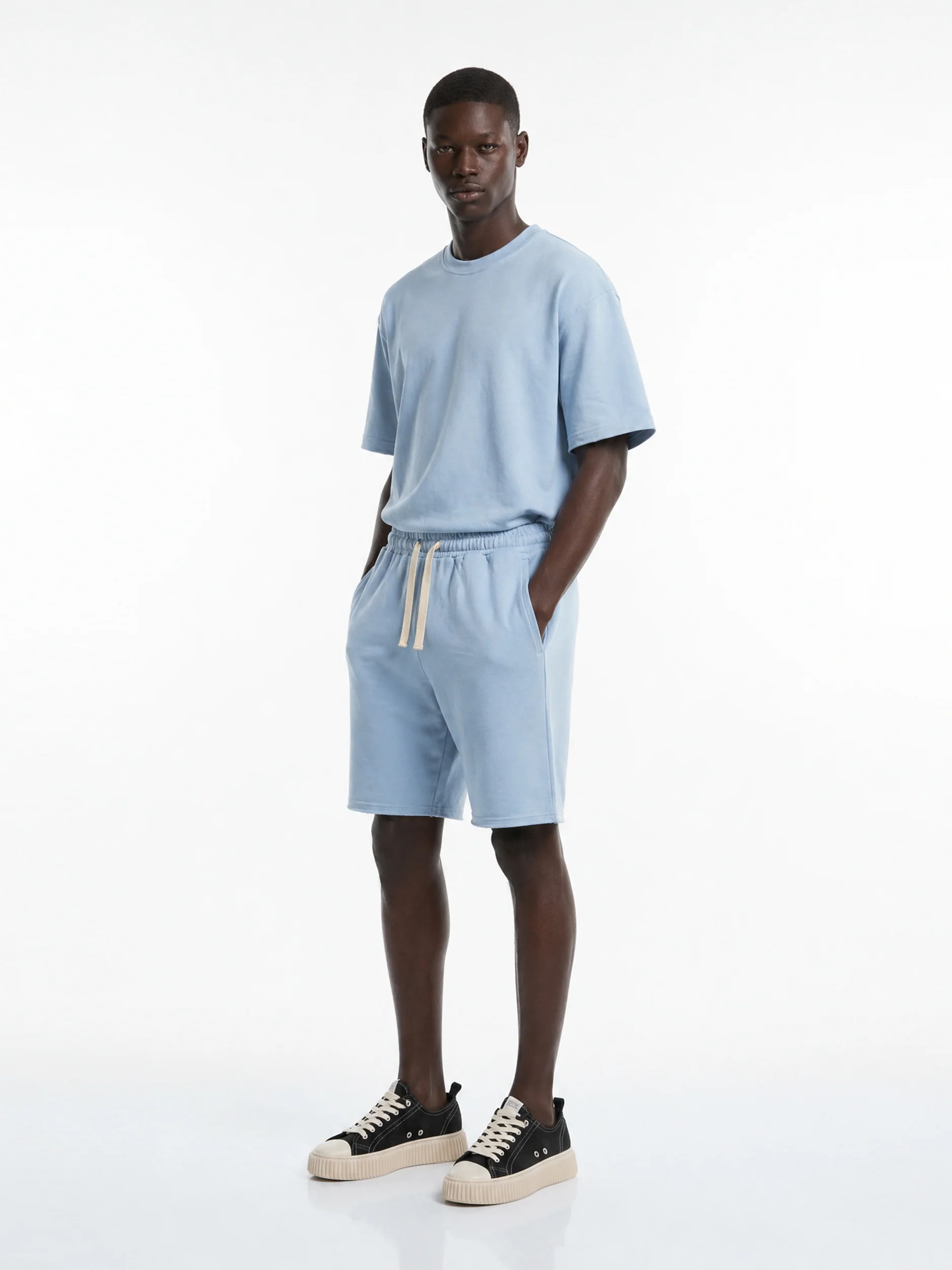 CREW Milano French Terry Set T-Shirt/Pants Blue - Image 4