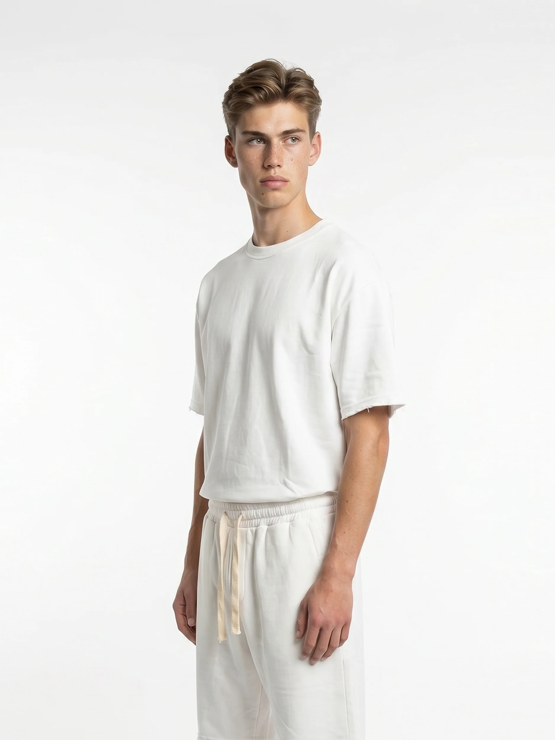 CREW Milano French Terry Set T-Shirt/Pants White - Image 2