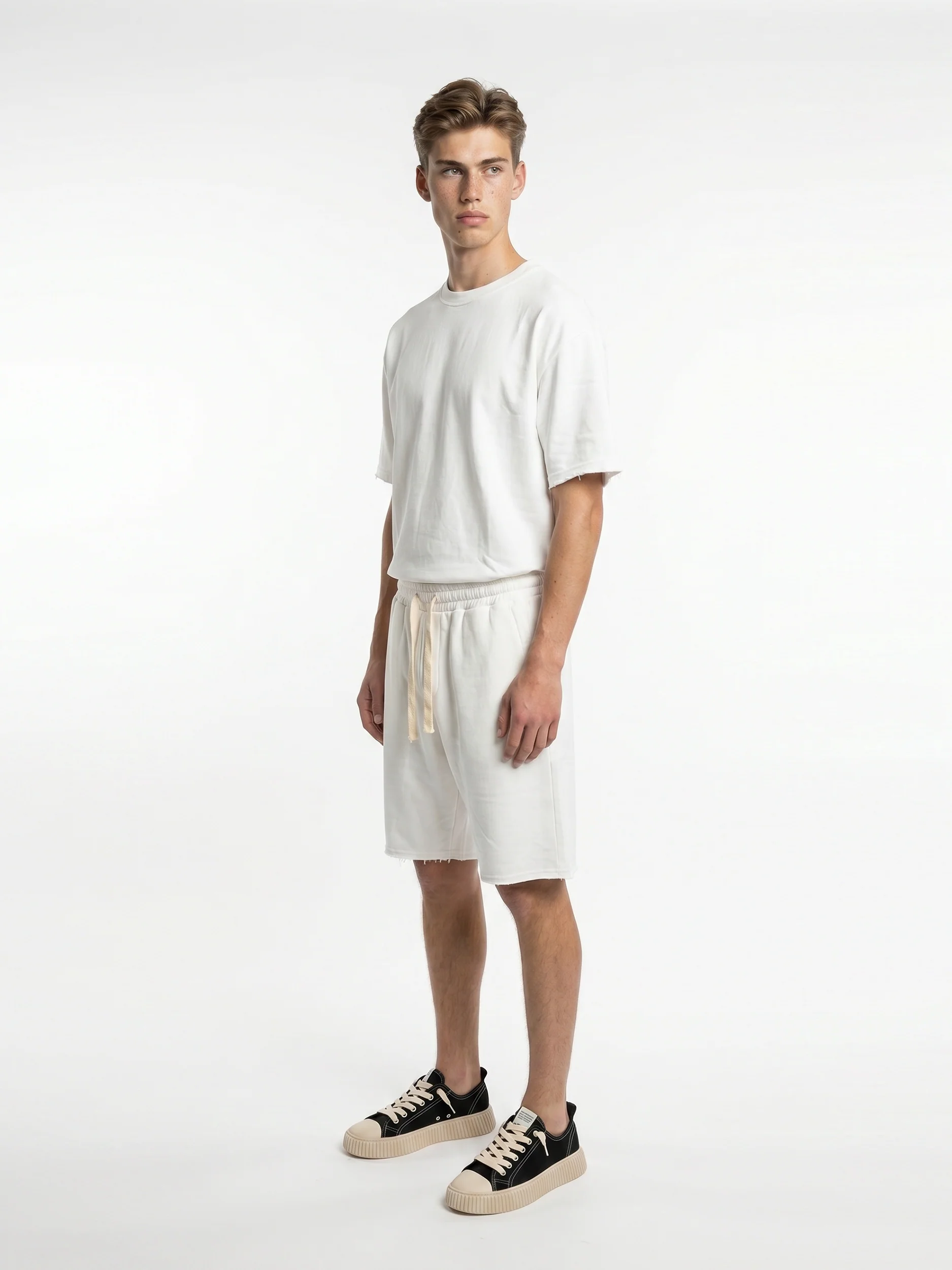 CREW Milano French Terry Set T-Shirt/Pants White - Image 4