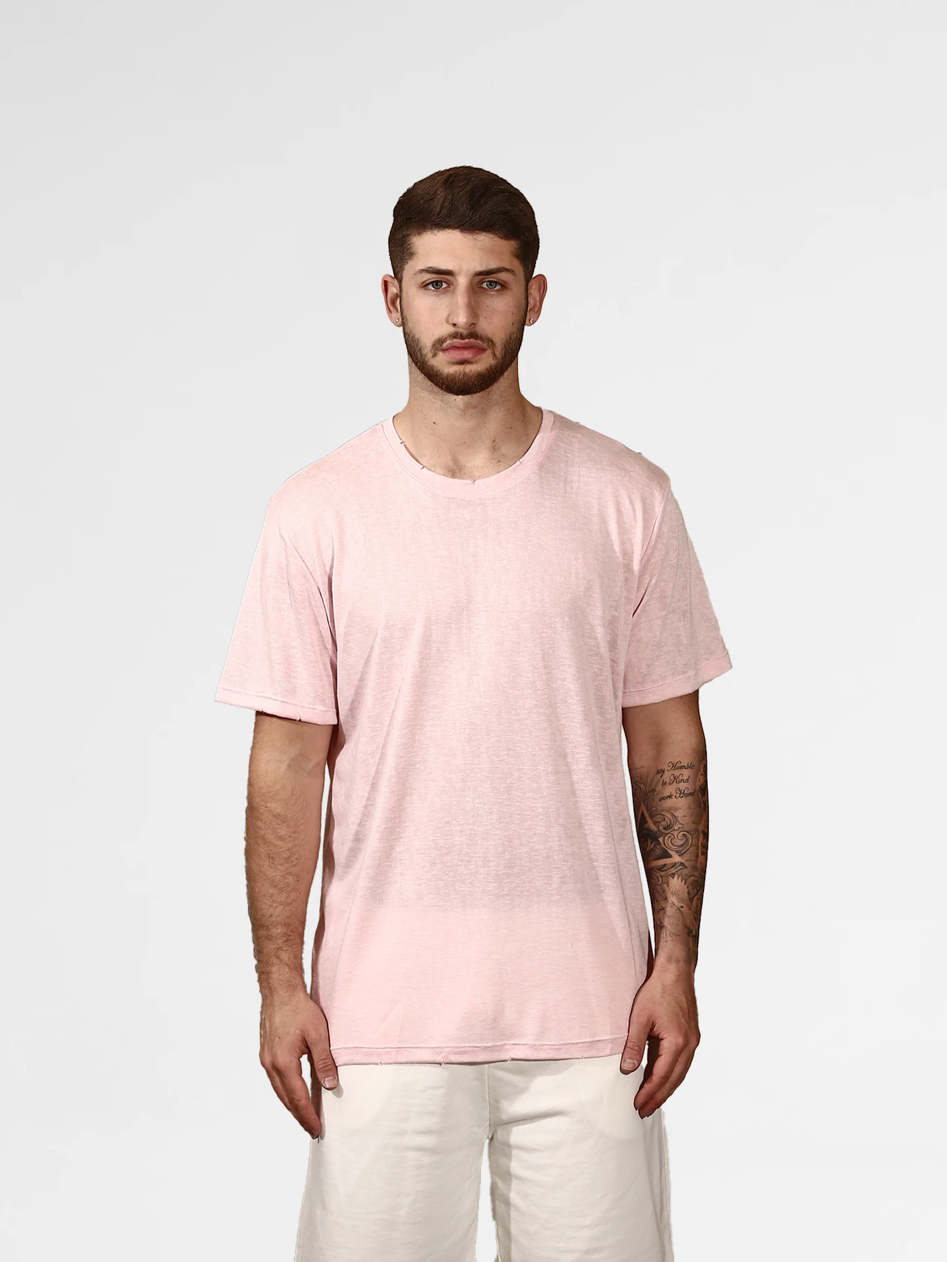 CREW Milano Linen T-Shirt Pink