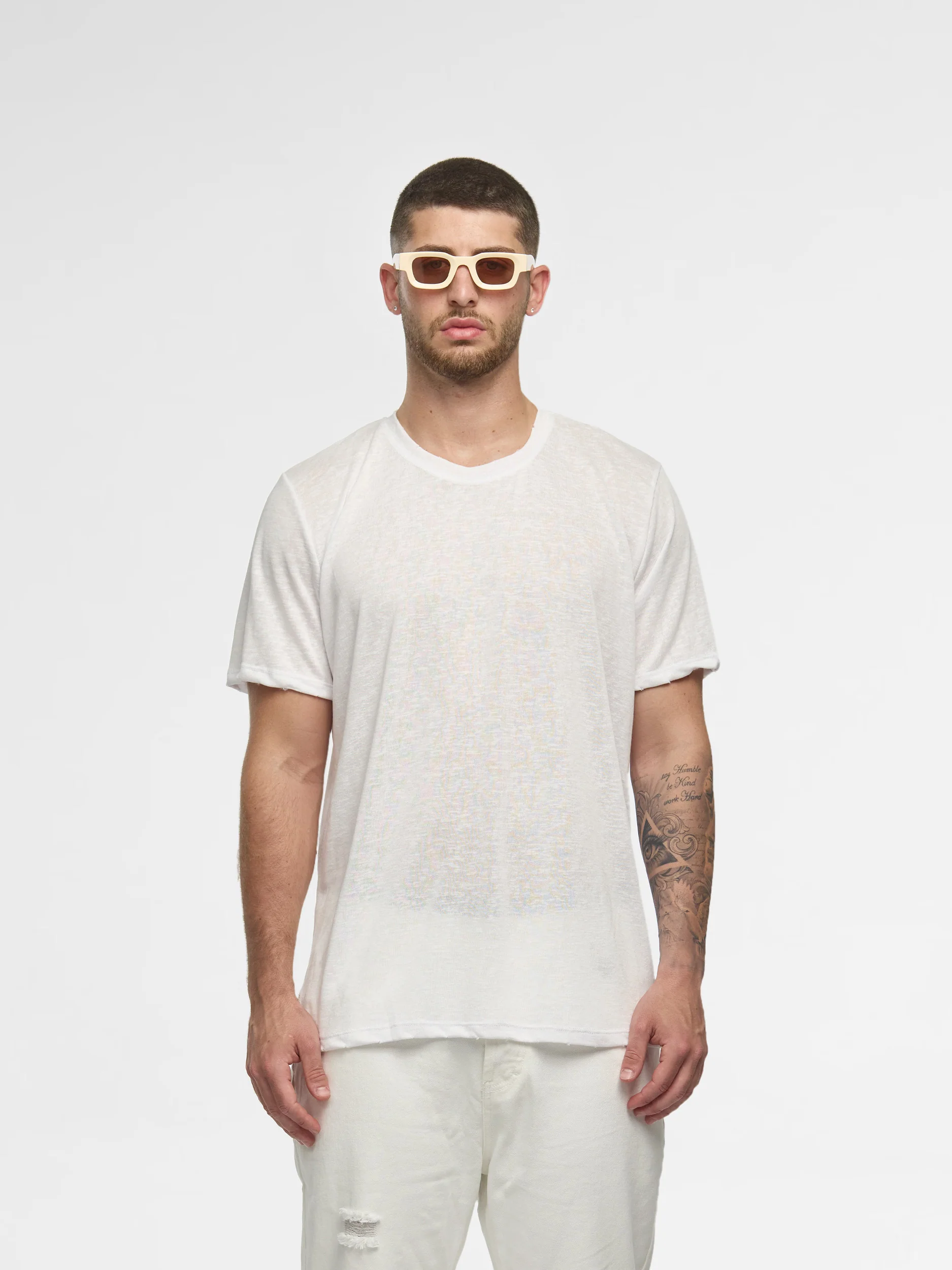 CREW Milano Linen T-Shirt White