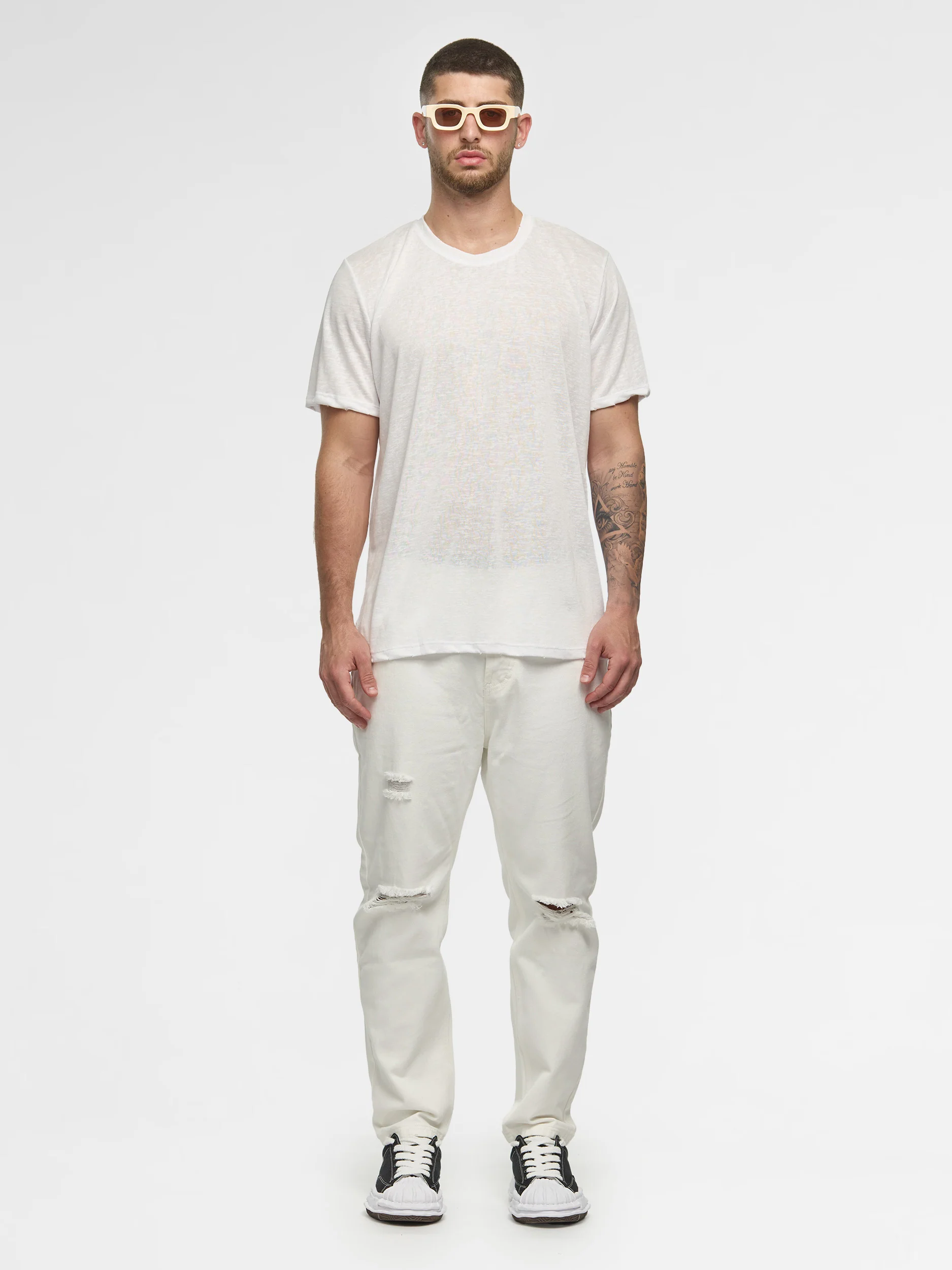 CREW Milano Linen T-Shirt White - Image 2
