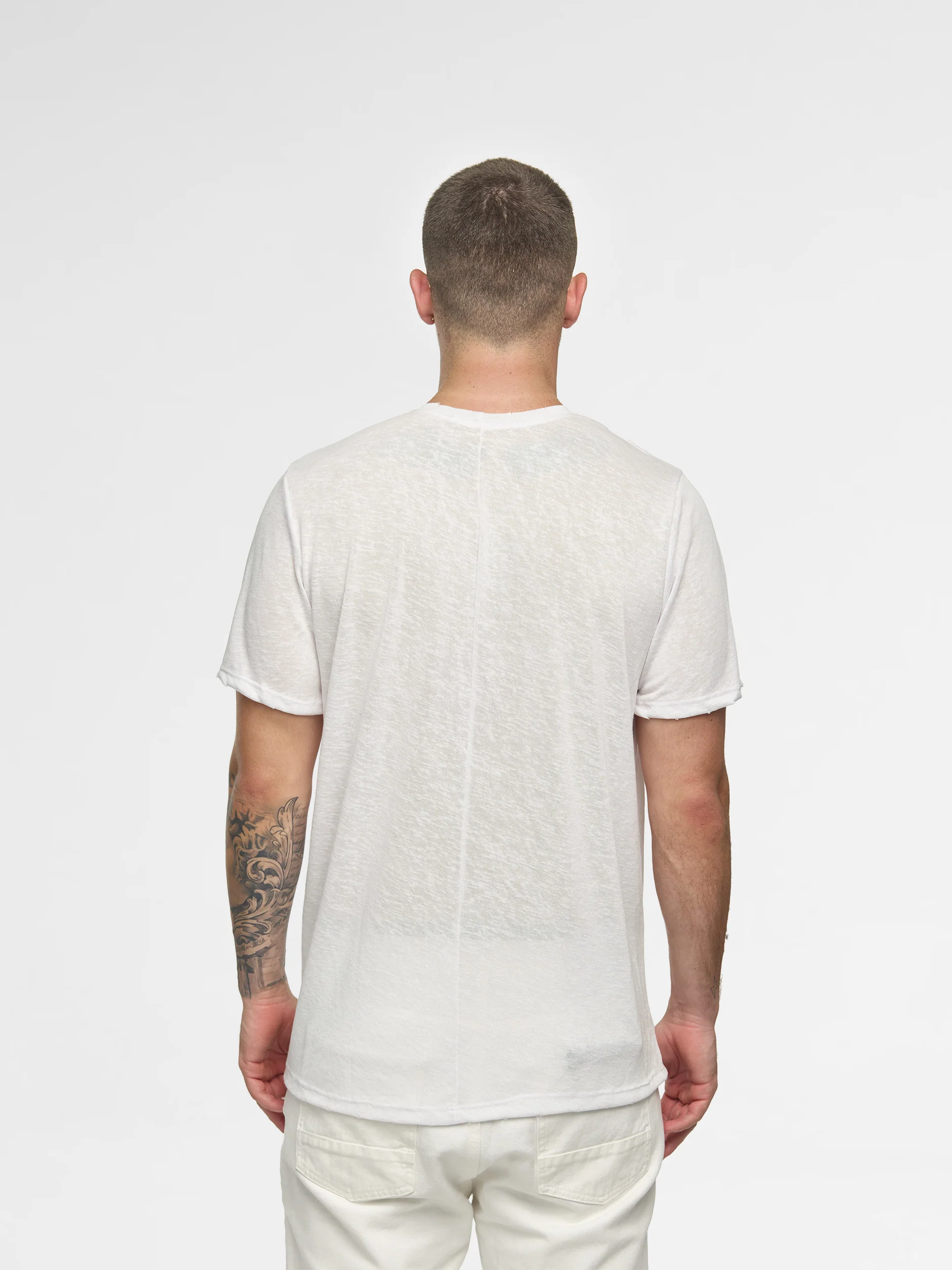 CREW Milano Linen T-Shirt White - Image 4