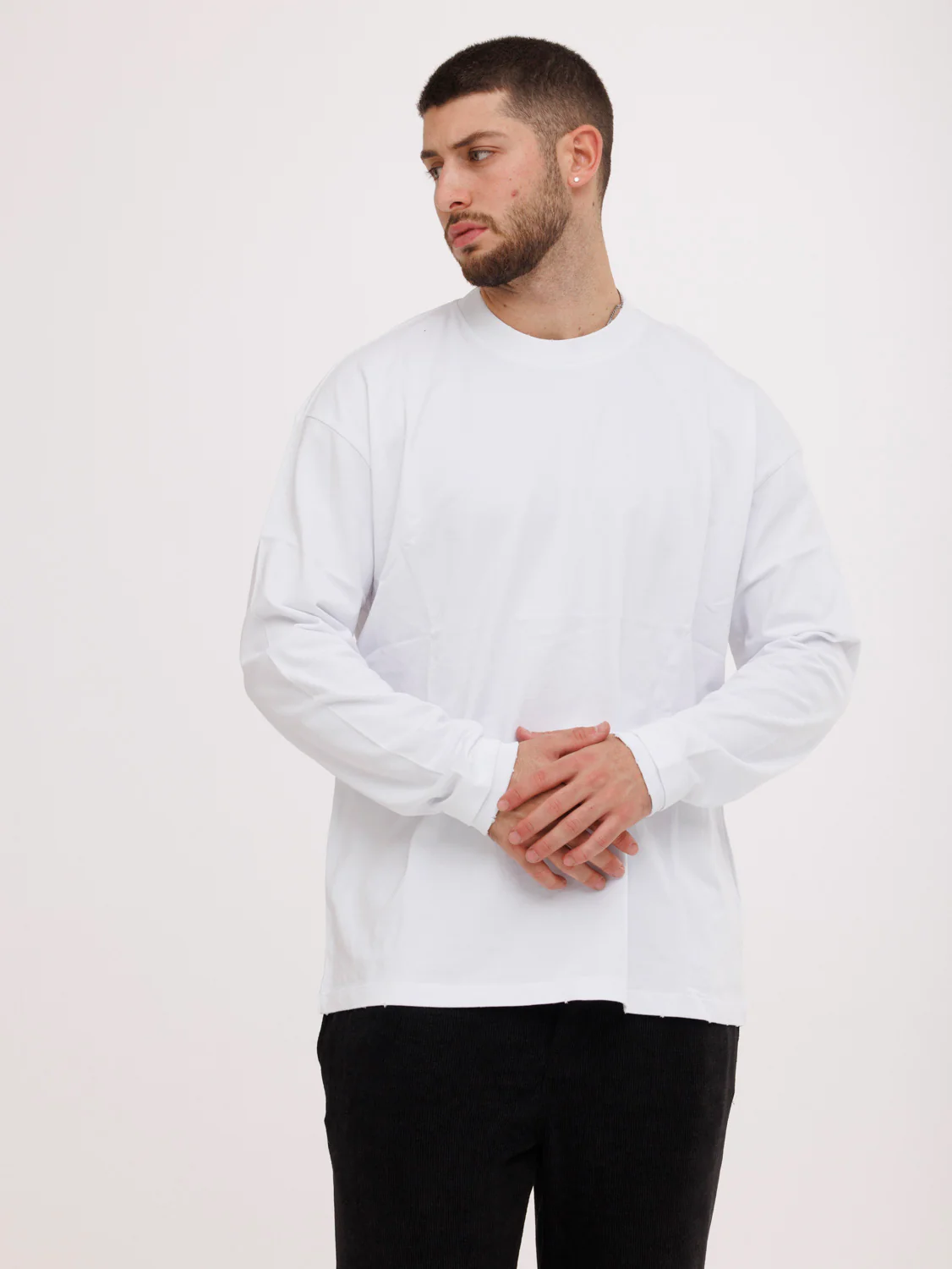 CREW Milano Long Sleeve T-Shirt White - Image 2