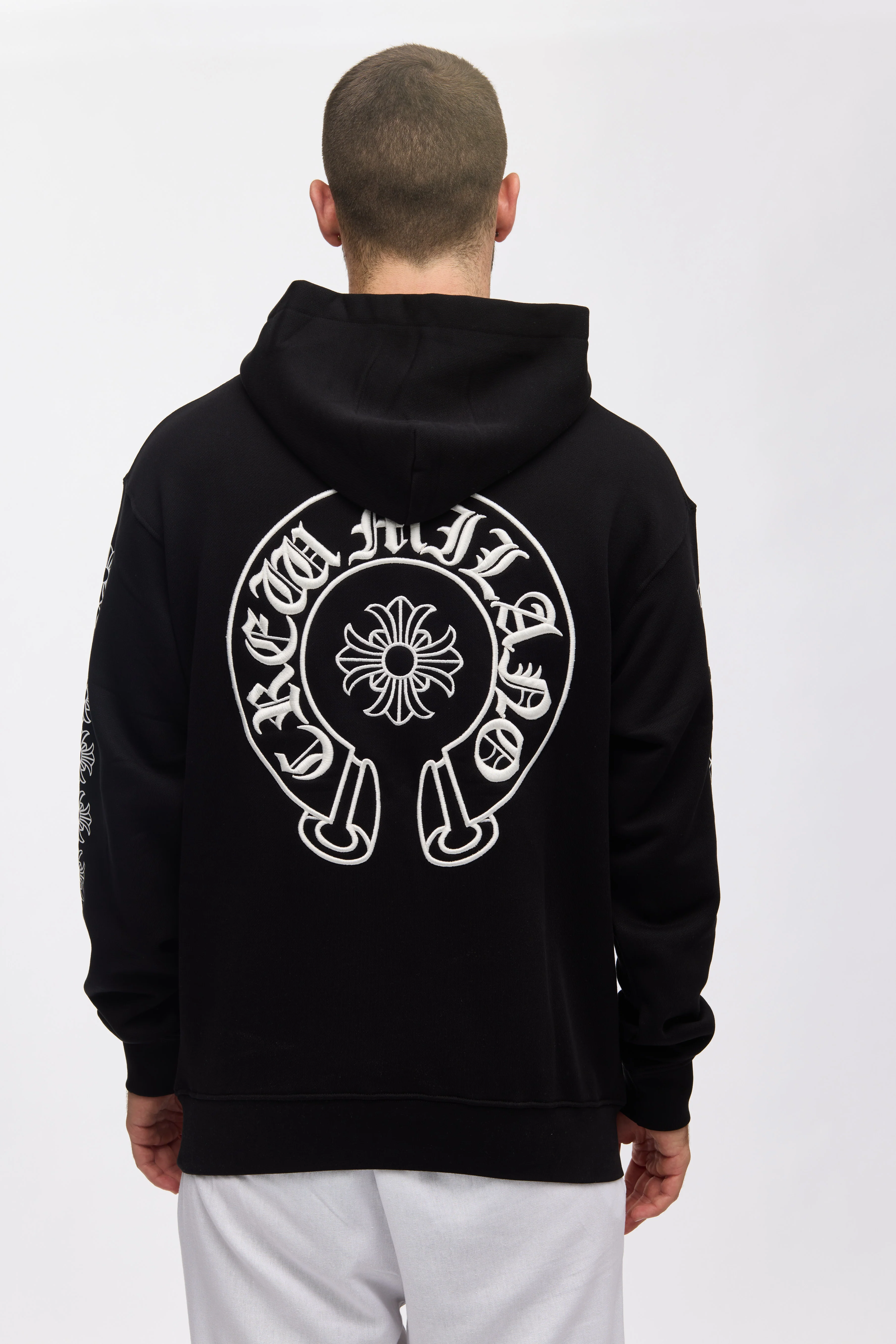 CREW MILANO 005 Monochrome Emblem Hoodie - Image 2