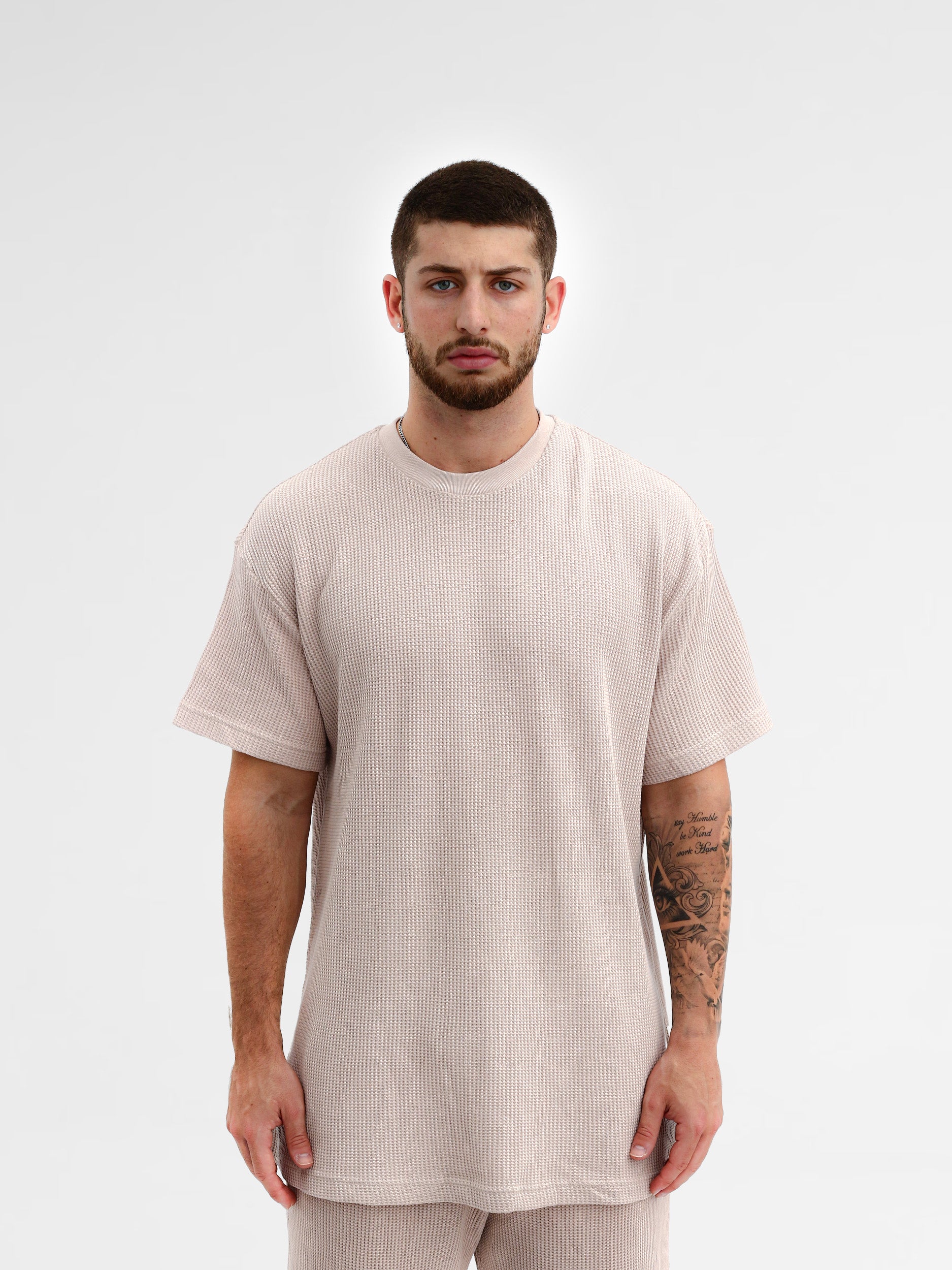 CREW Milano Oversize Set T-Shirt/Pants Waffle Cream - Image 3