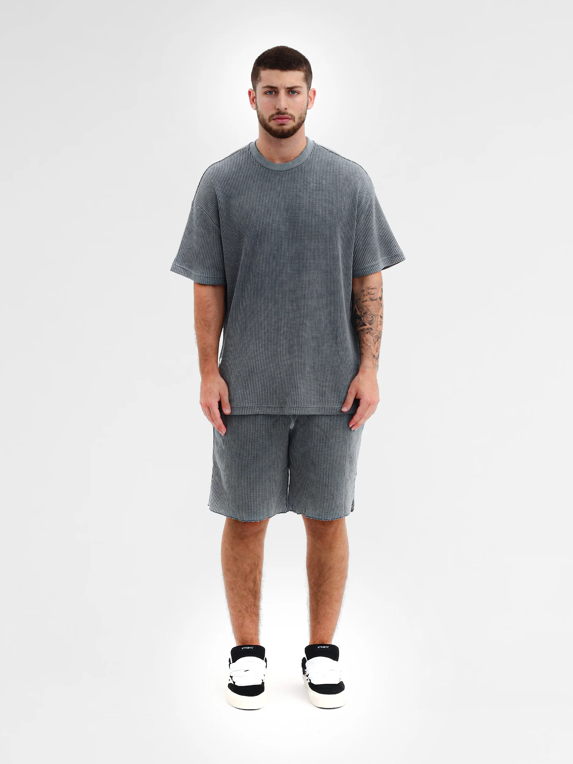 CREW Milano Oversize Set T-Shirt/Pants Waffle Grey