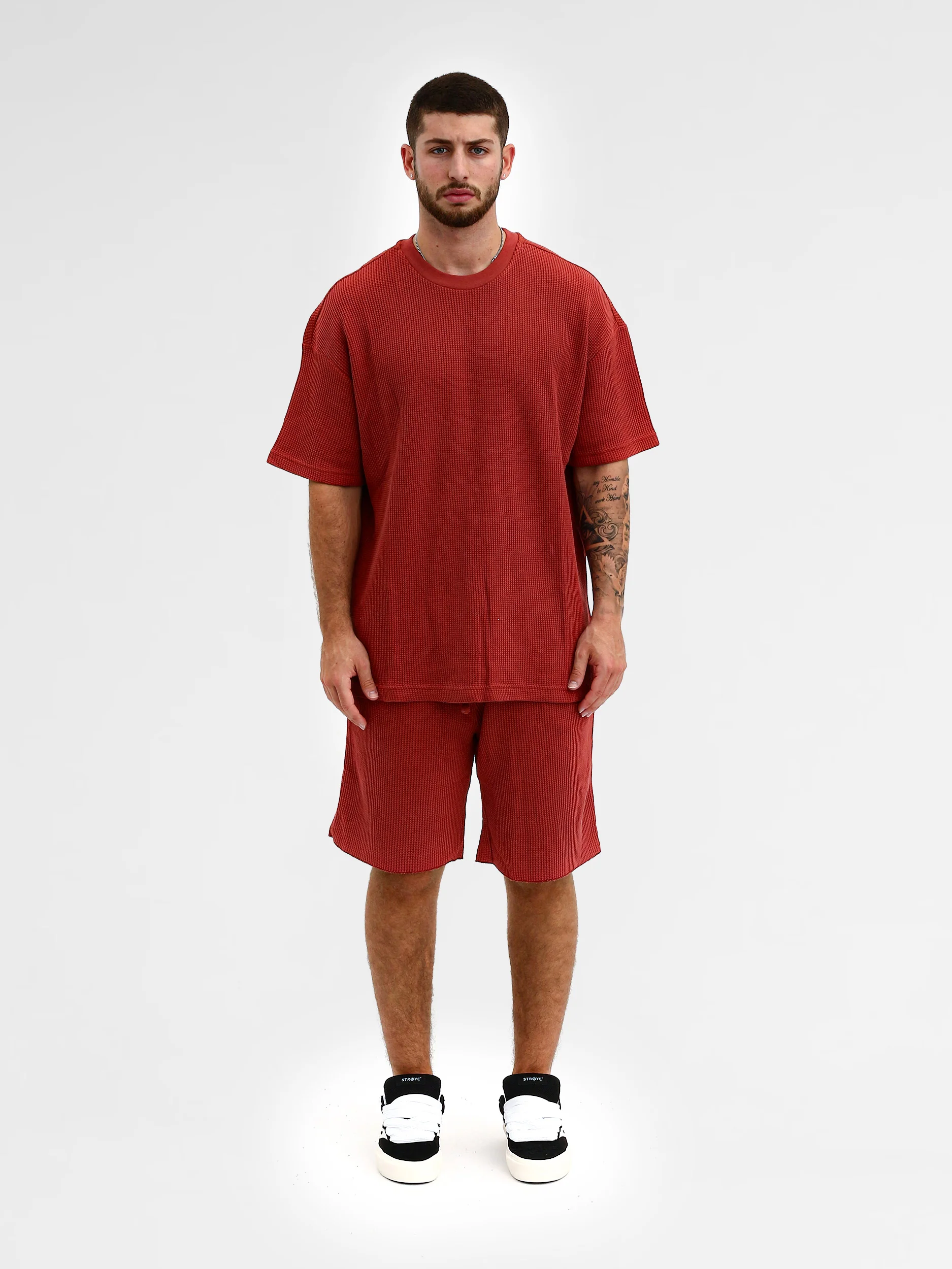 CREW Milano Oversize Set T-Shirt/Pants Waffle Red