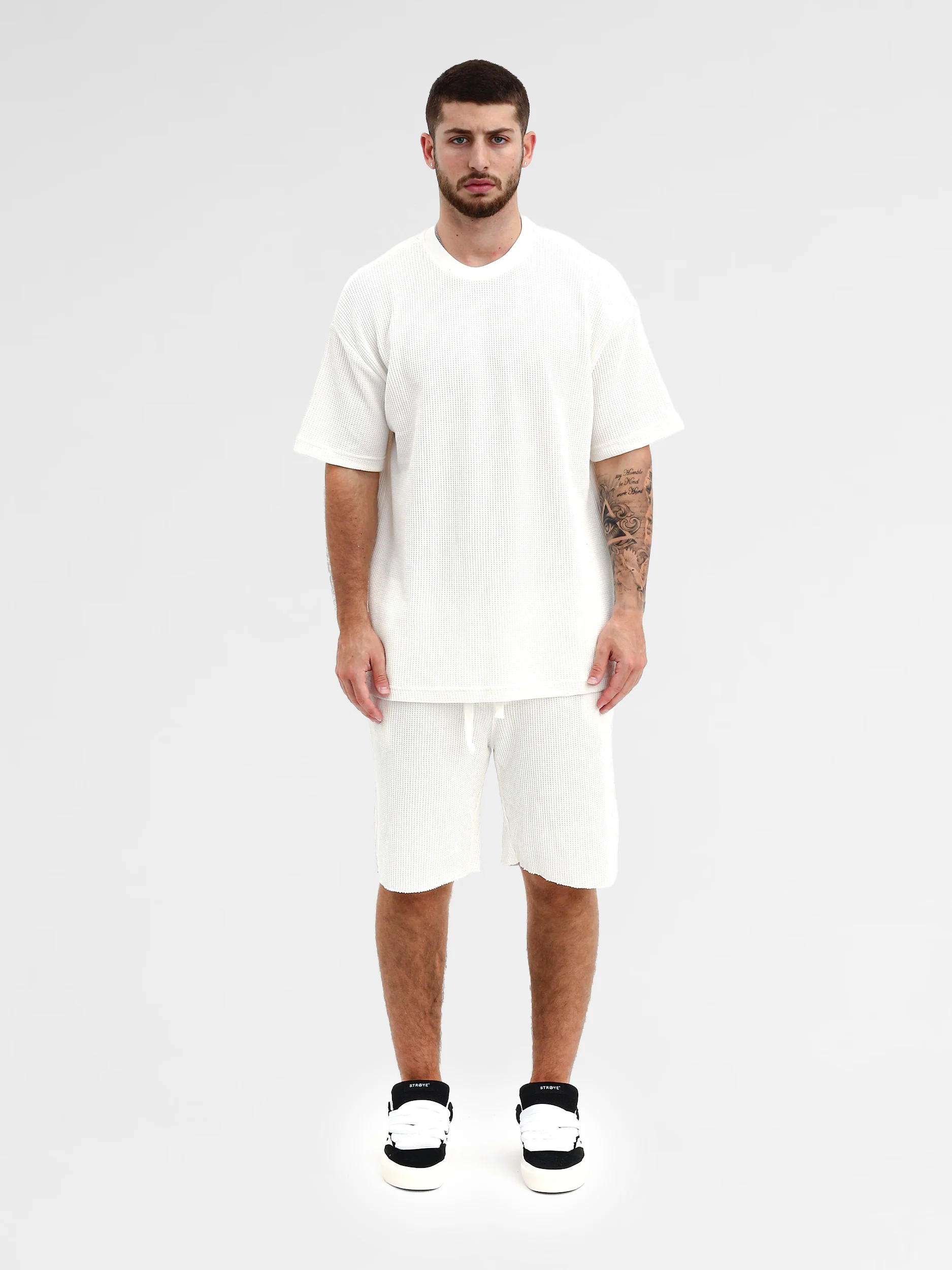 CREW Milano Oversize Set T-Shirt/Pants Waffle White