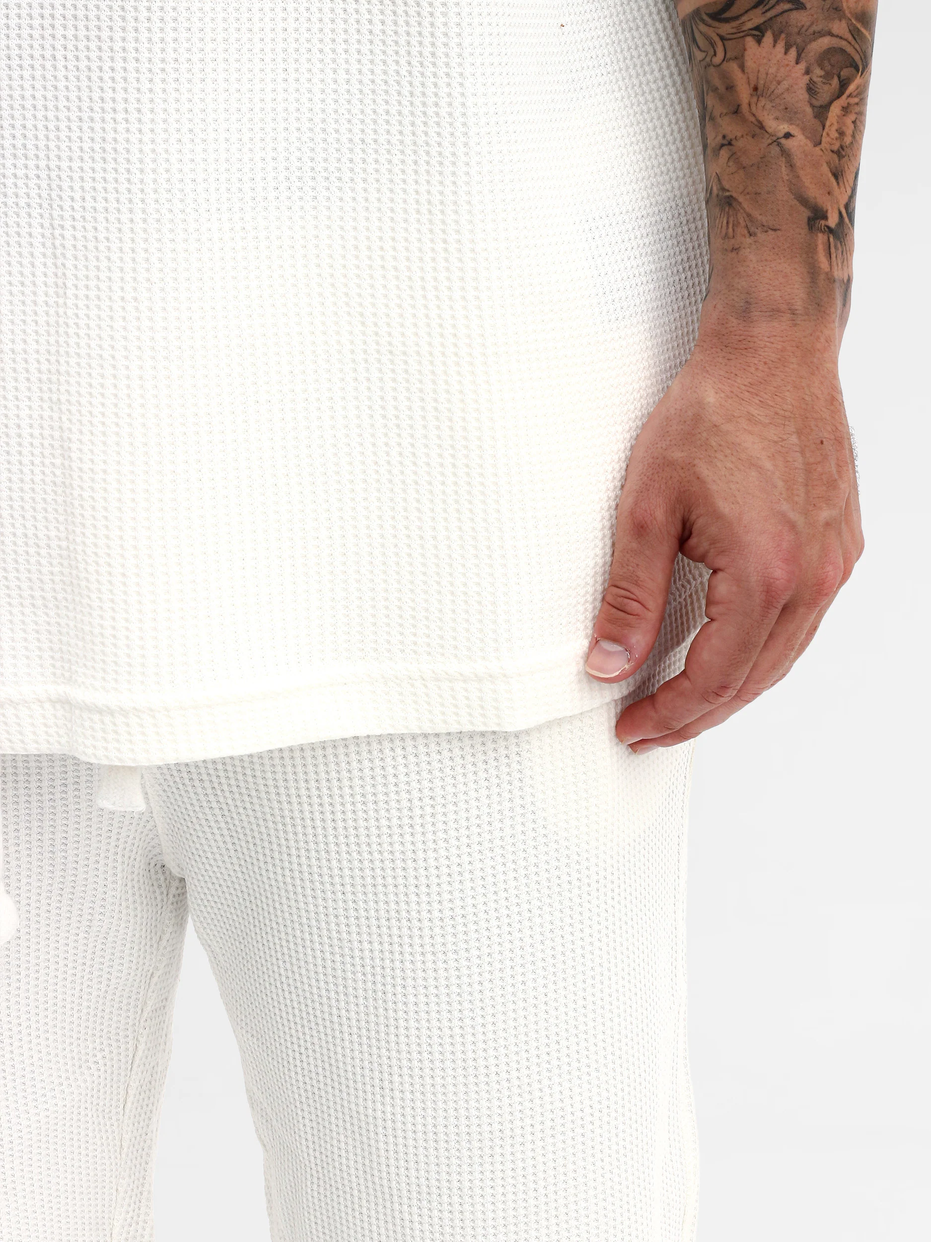 CREW Milano Oversize Set T-Shirt/Pants Waffle White - Image 5