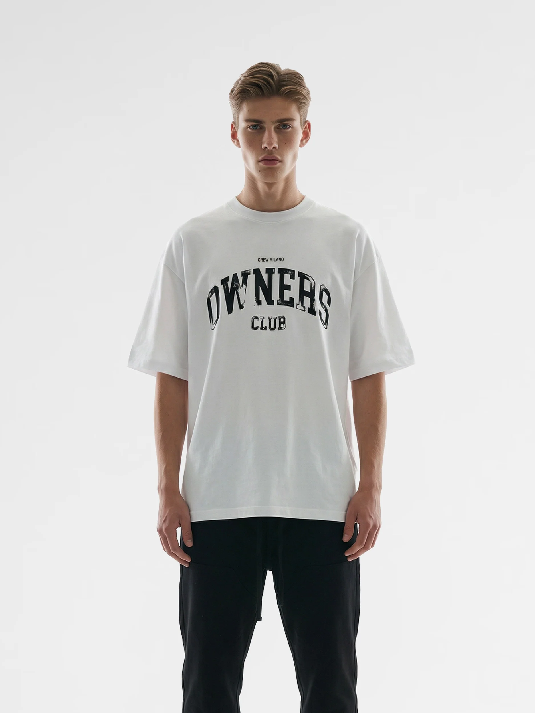 CREW Milano Oversized T-Shirt Logo Print
