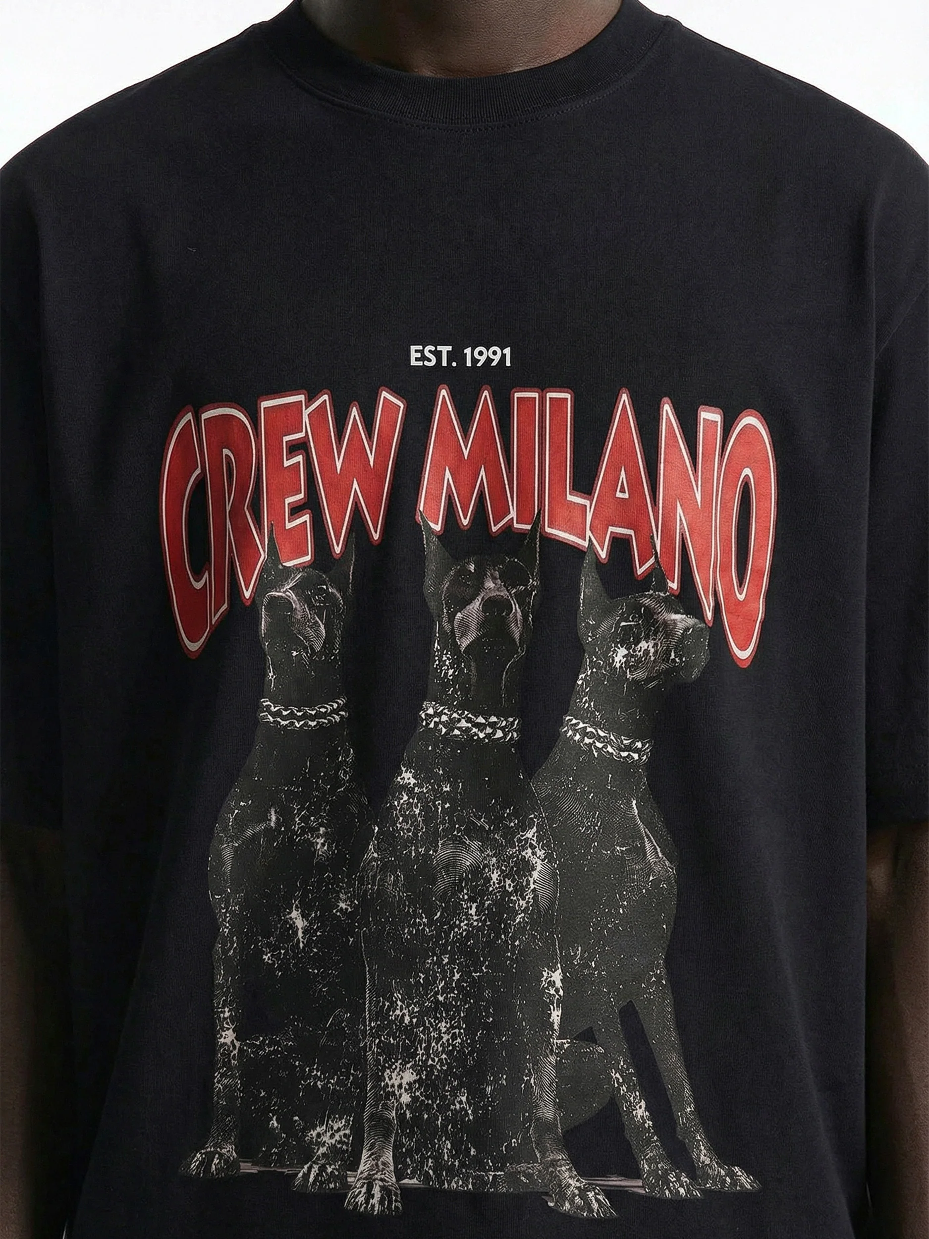 CREW Milano Oversized T-Shirt Logo Print - Image 2