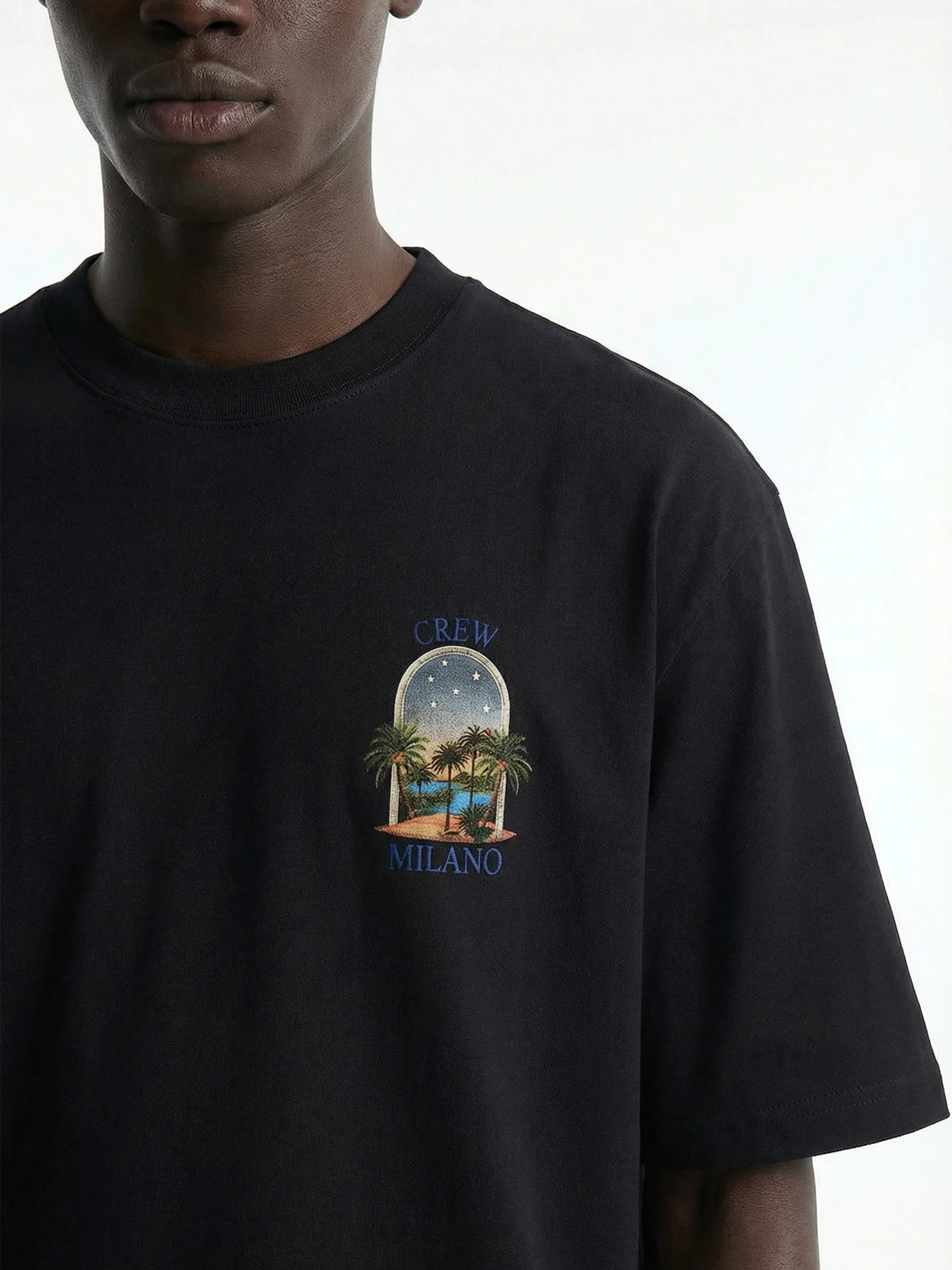CREW Milano Oversized T-Shirt Logo Print - Image 3