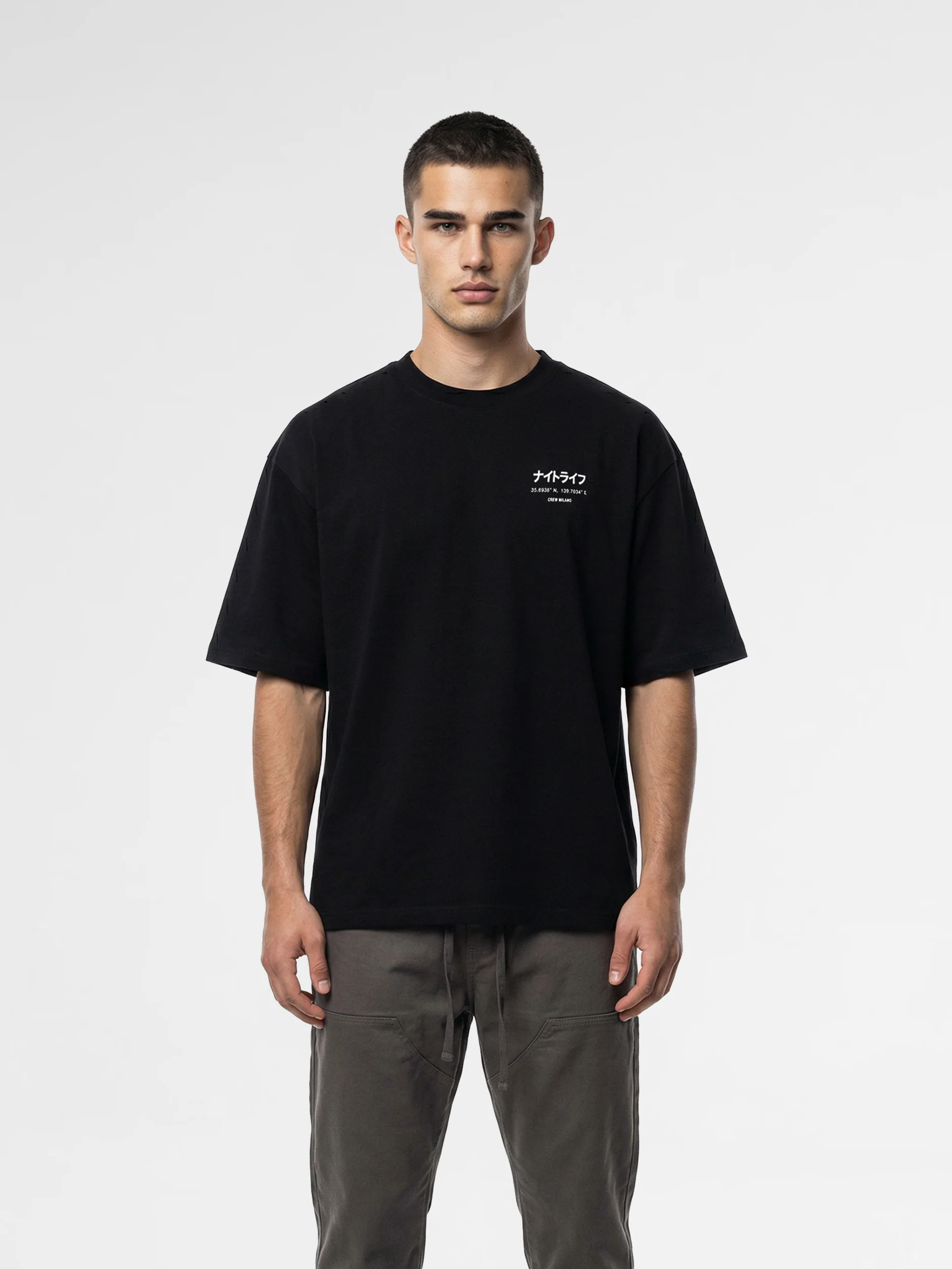CREW Milano Oversized T-Shirt Logo Print