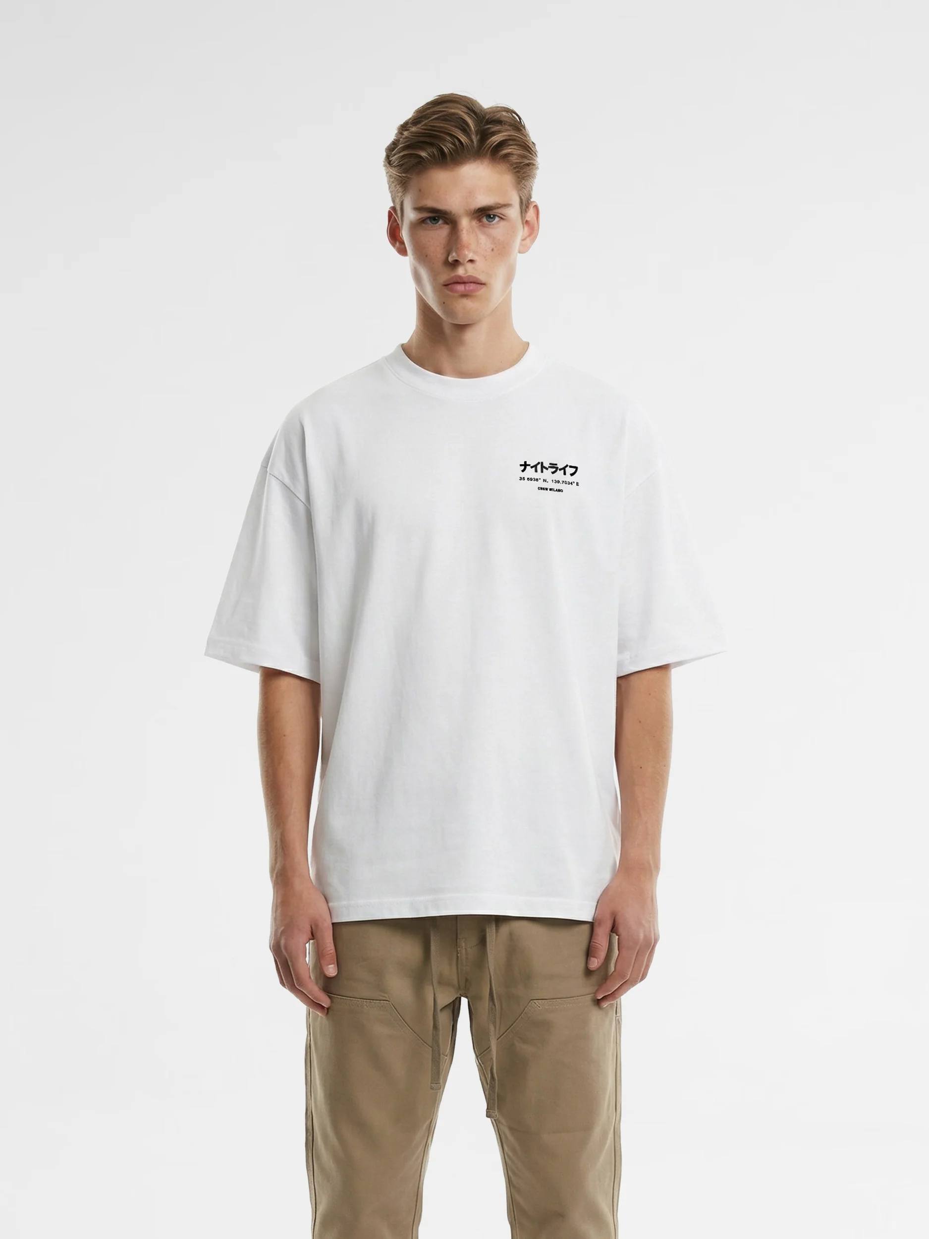 CREW Milano Oversized T-Shirt Logo Print