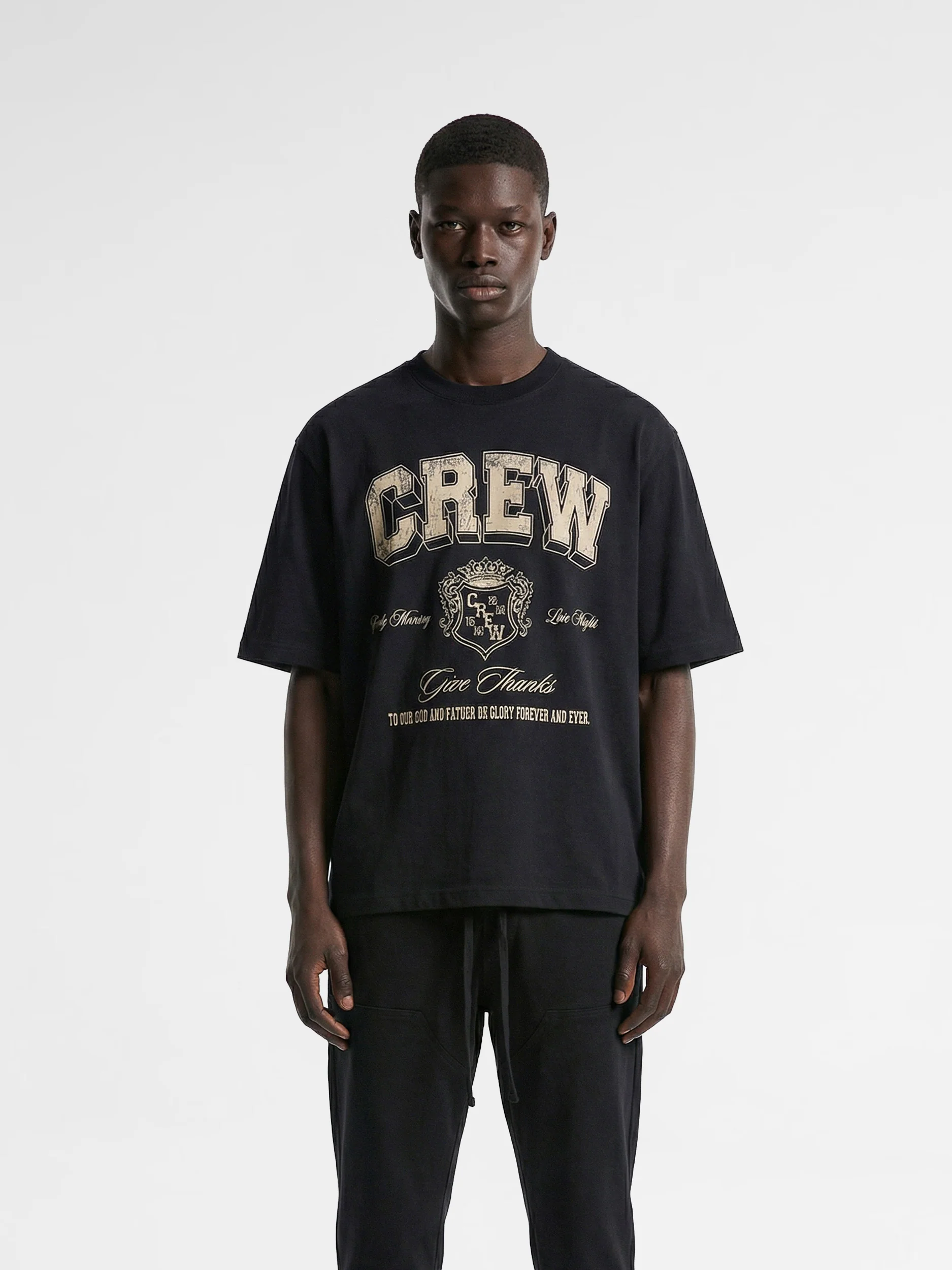 CREW Milano Oversized T-Shirt Logo Print