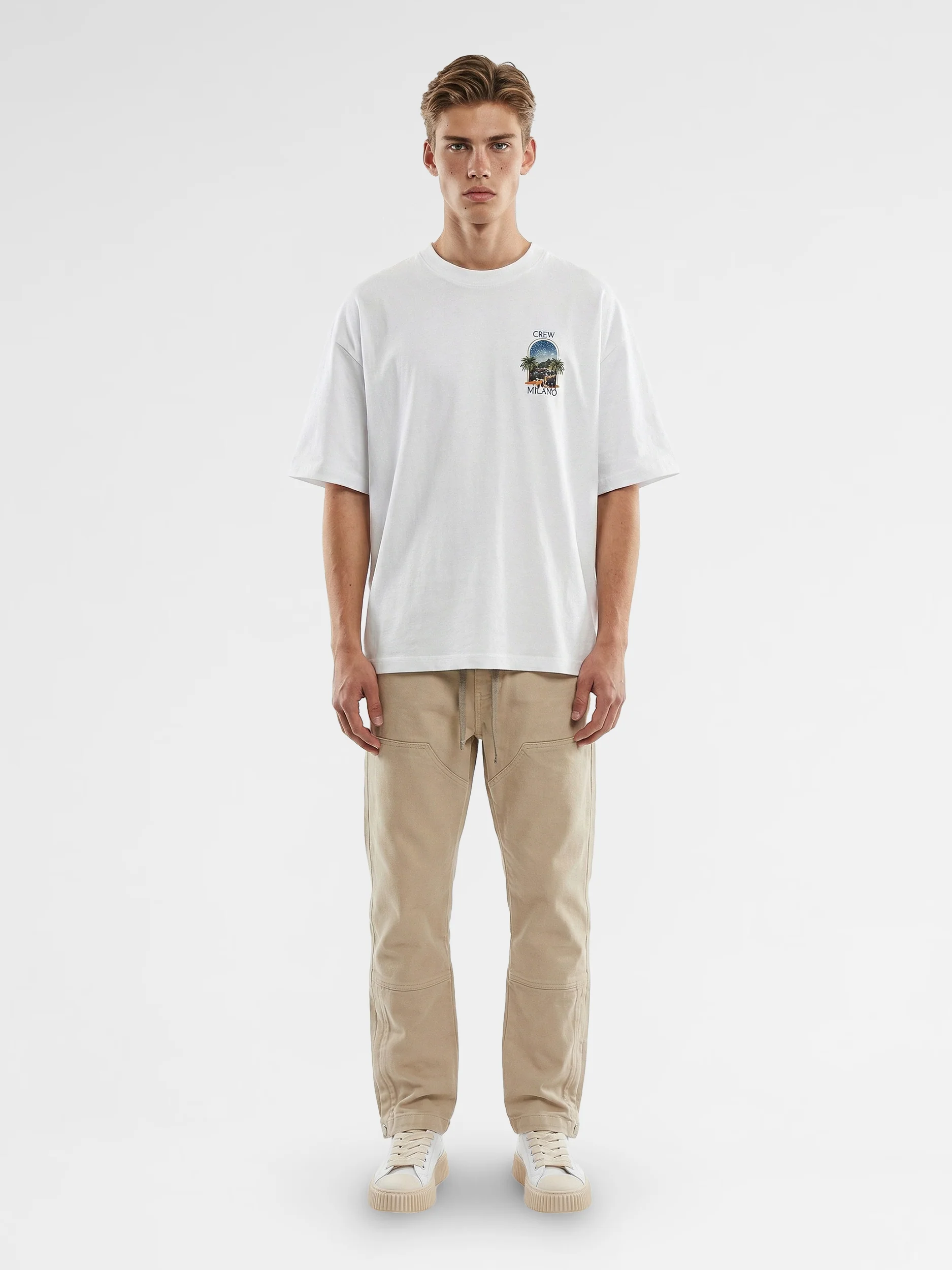 CREW Milano Oversized T-Shirt Logo Print - Image 4