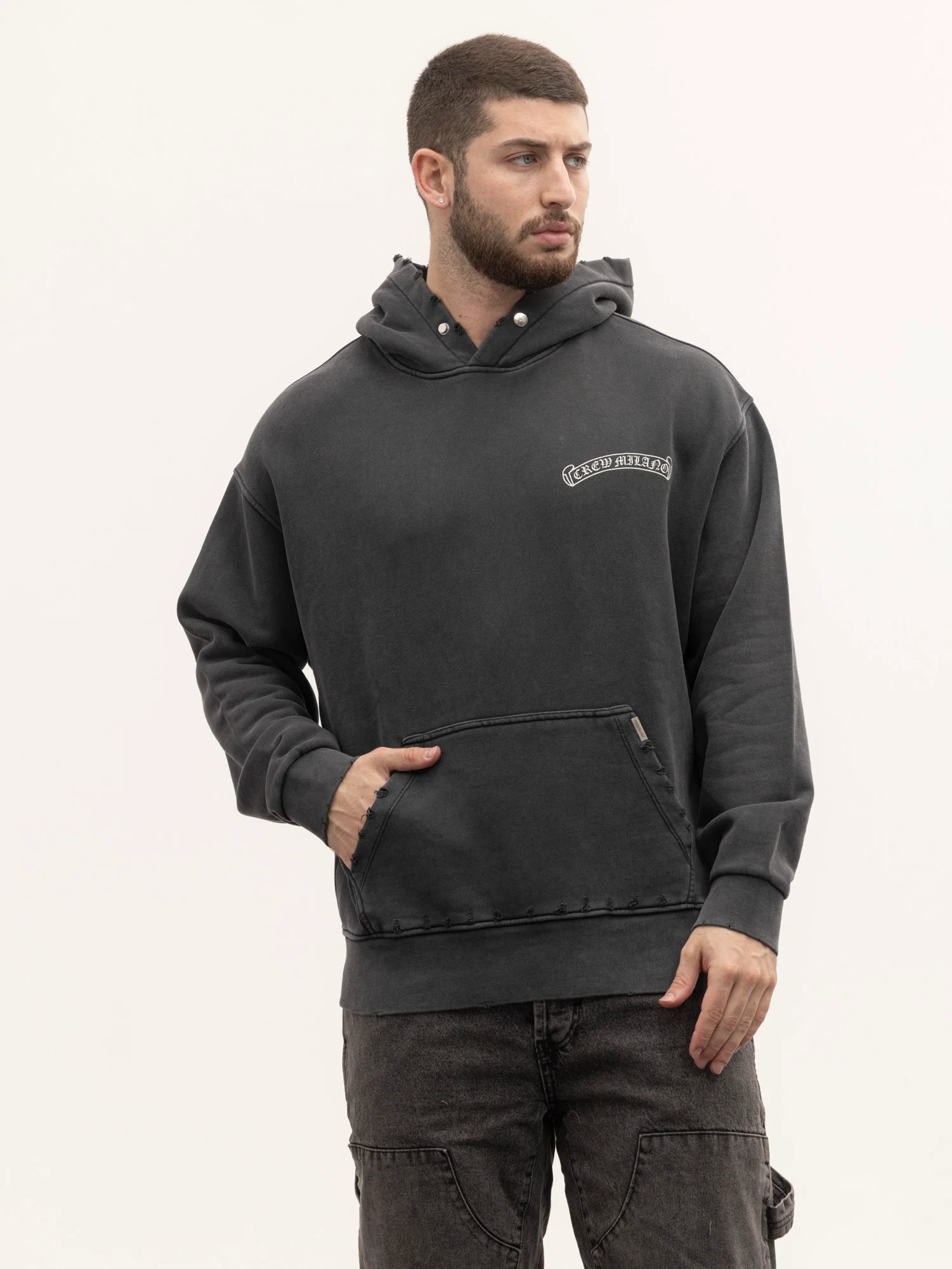 CREW MILANO Relax Logo Hoodie - Image 2