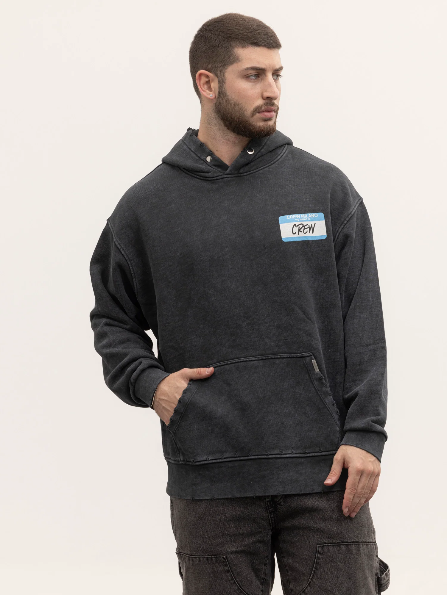 CREW MILANO Relax Logo Hoodie - Image 2