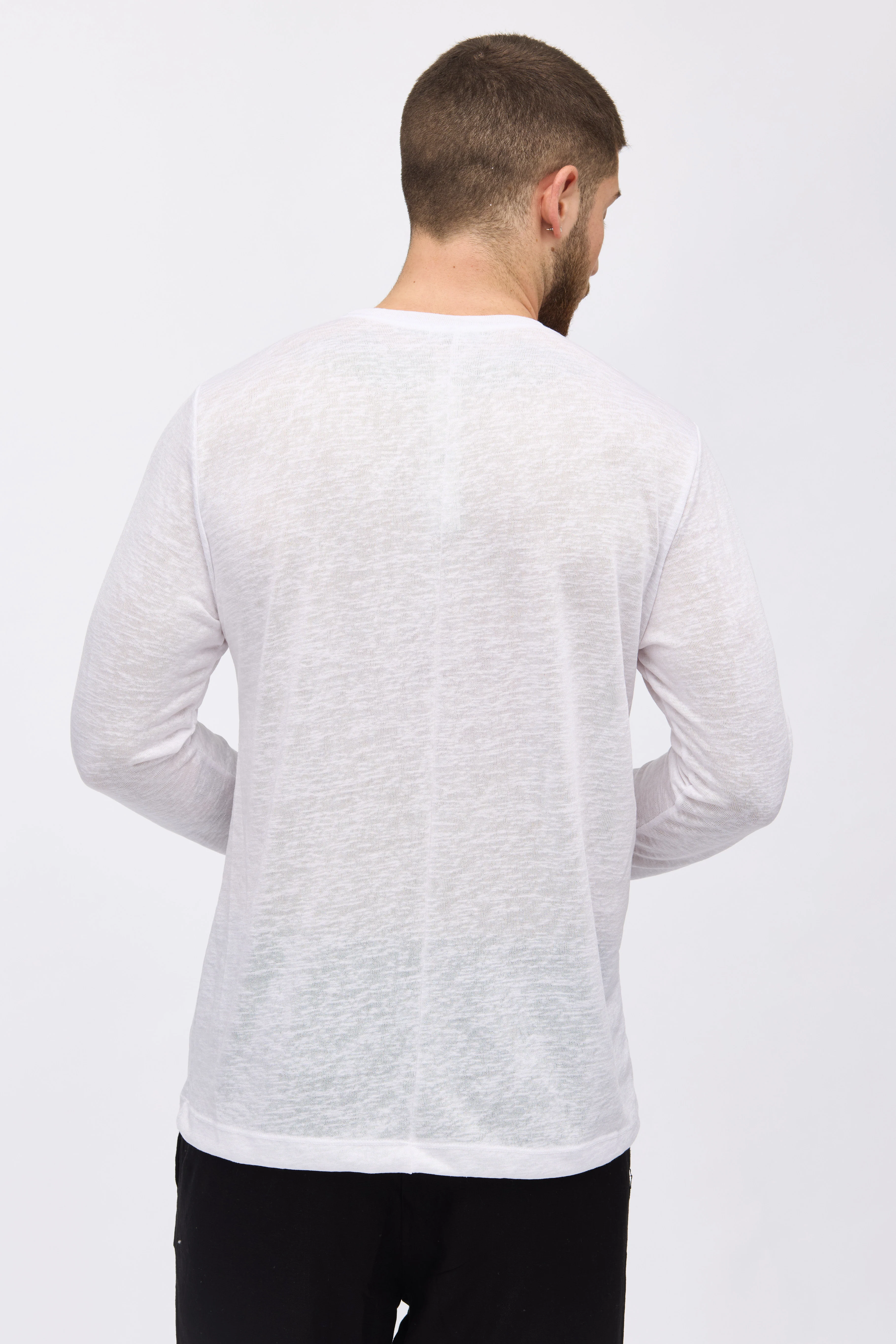 Crew Milano Relaxed Linen Long Sleeve T-Shirt - Image 3